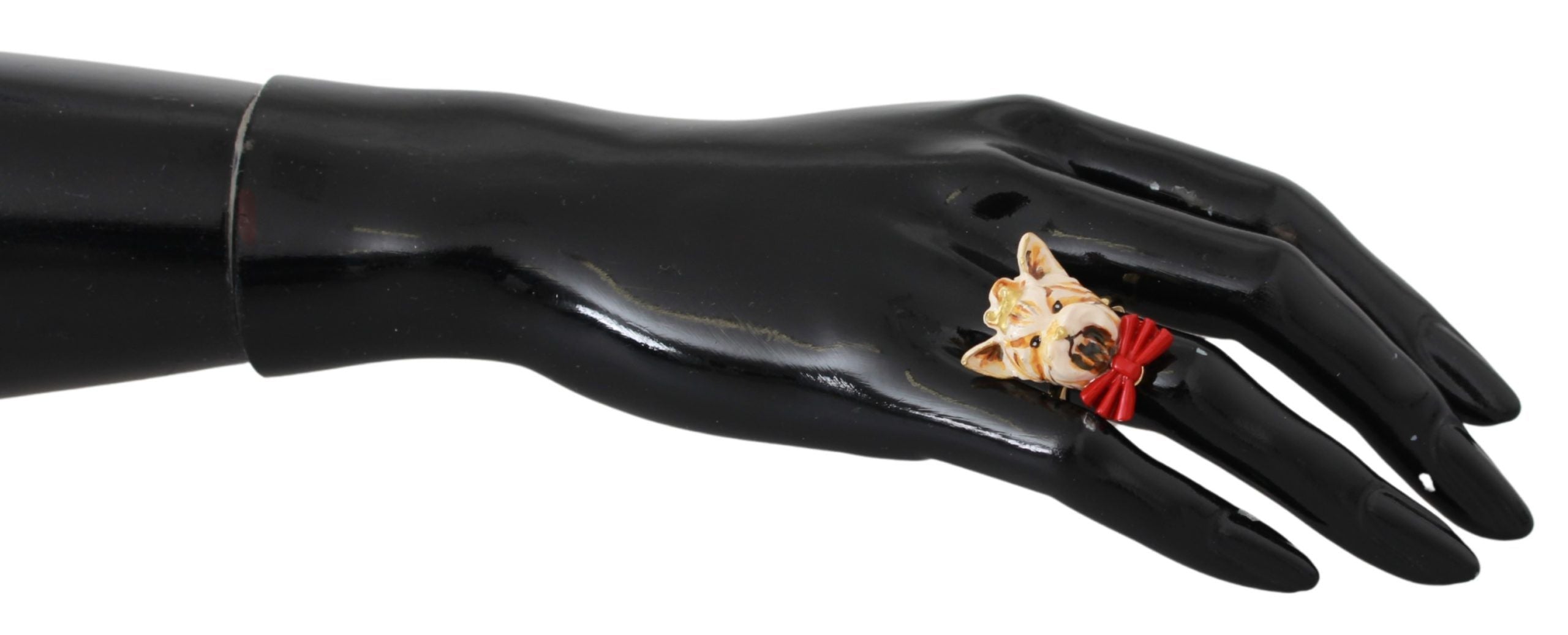 Bague Dolce & Gabbana tête de chien dorée