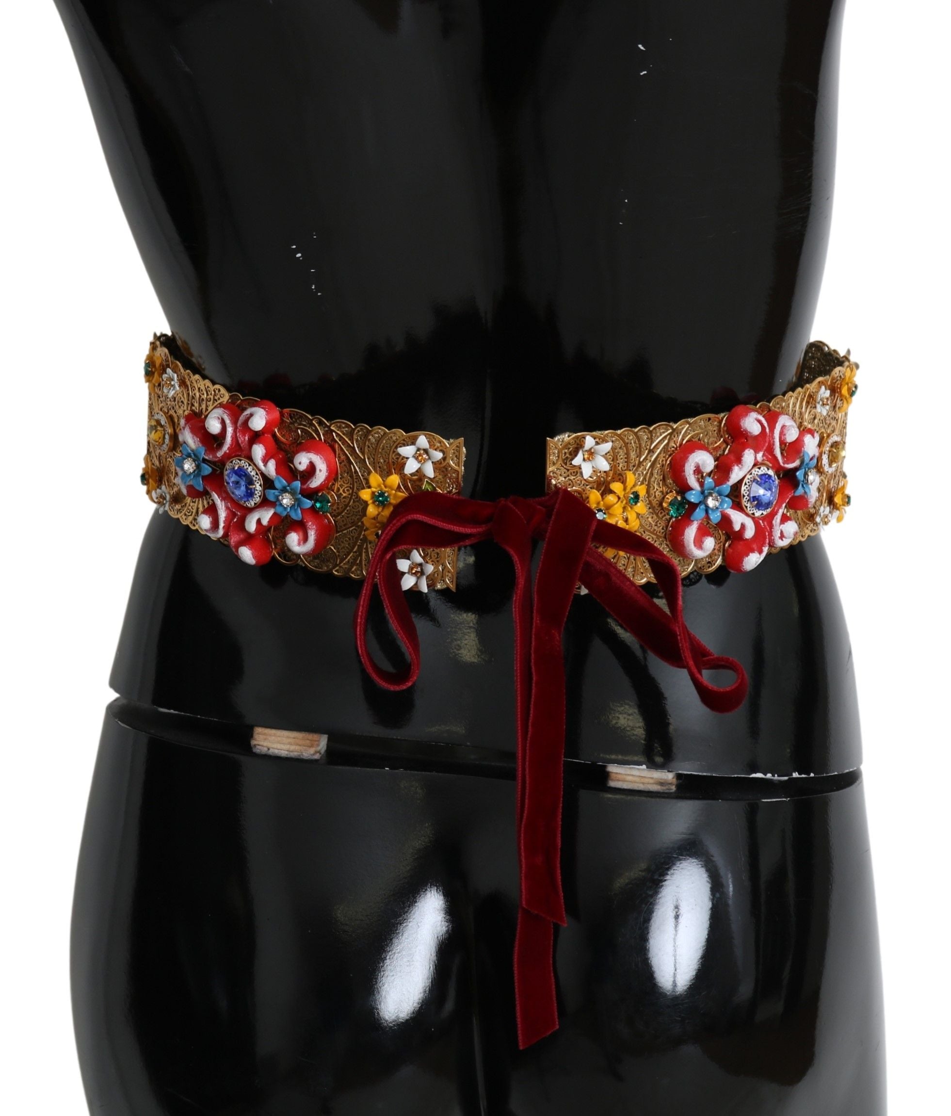 Ceinture Dolce & Gabbana Crystal dorée multicolore