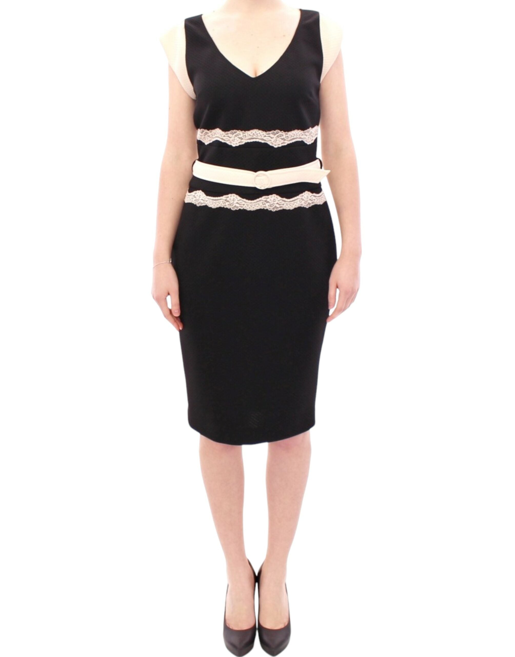 Robe Class Cavalli sheath noire et beige