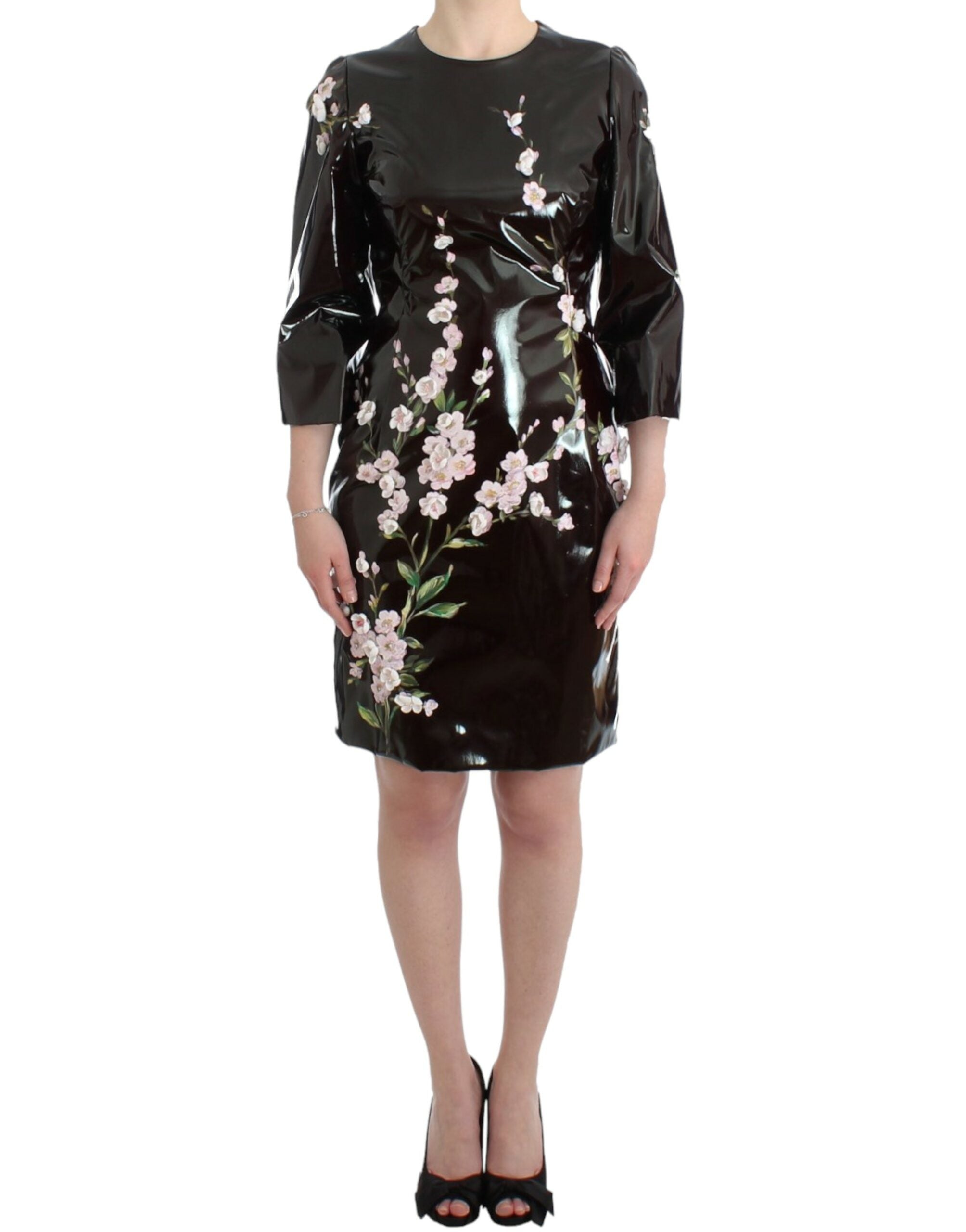 Robe Dolce & Gabbana à fleurs noire