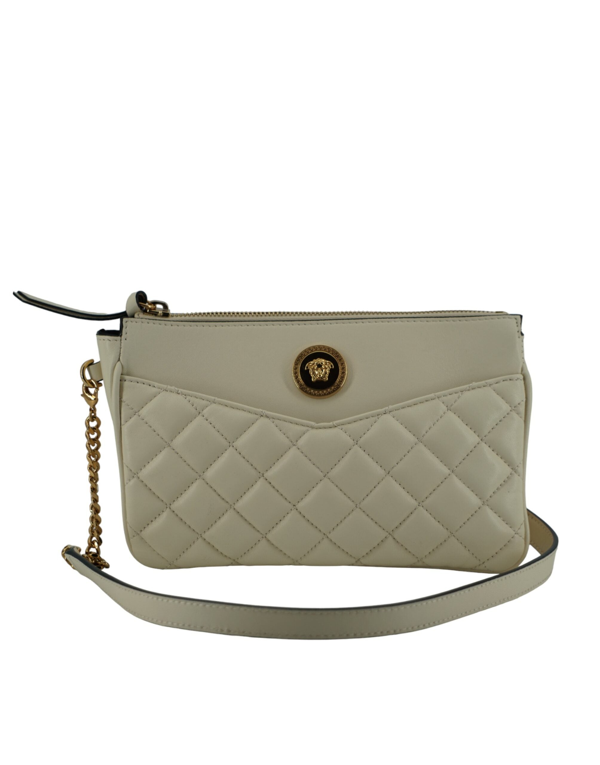 Pochette Versace Pouch cuir blanc