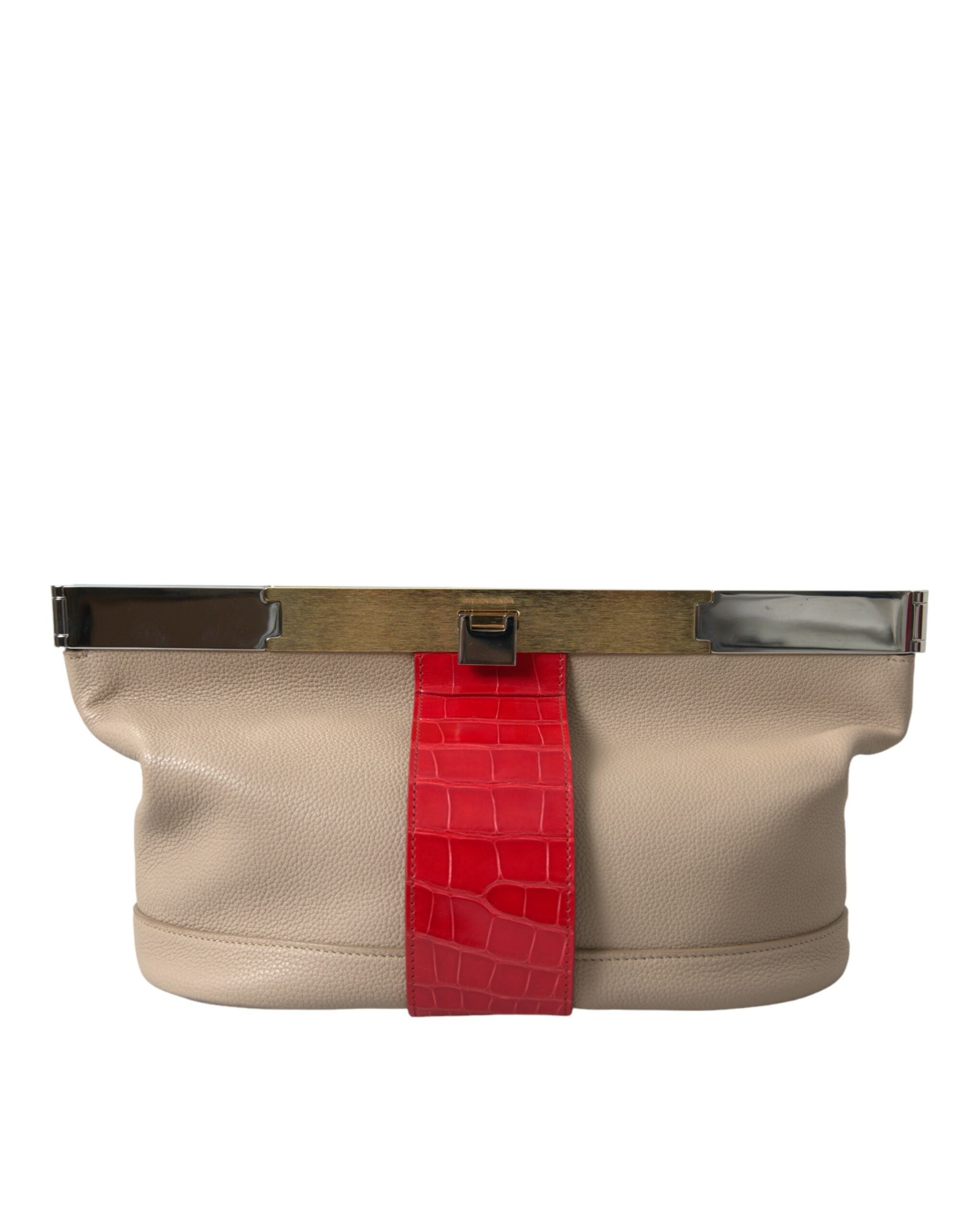 Pochette Balenciaga bicolore beige et rouge