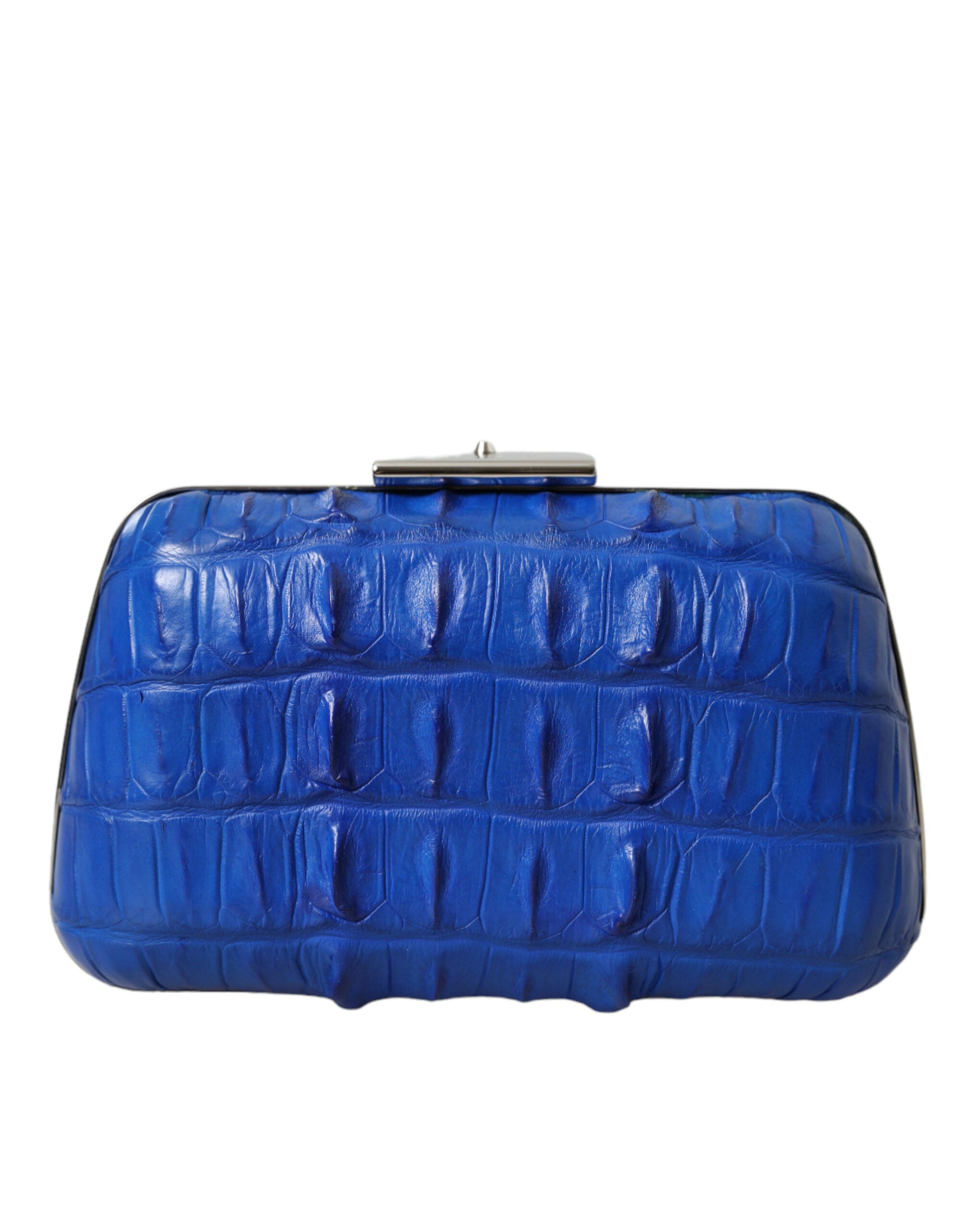 Pochette Balenciaga Box Clutch bleu électrique