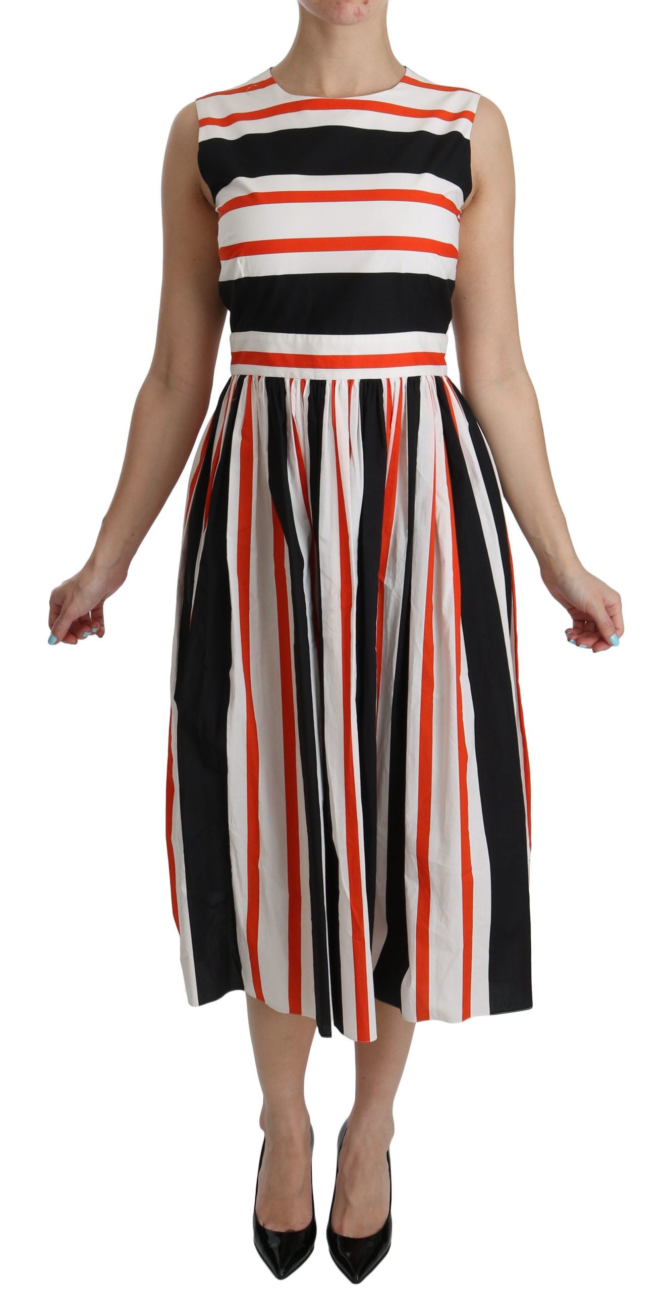 Robe Dolce & Gabbana A-Line rayée multicolore
