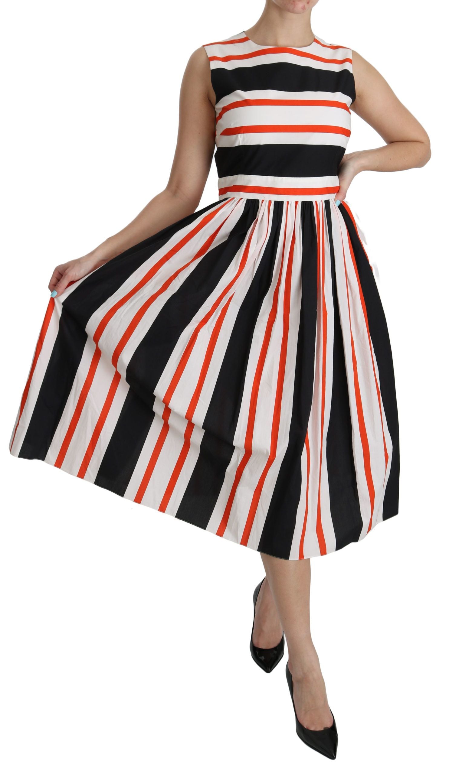 Robe Dolce & Gabbana A-Line rayée multicolore