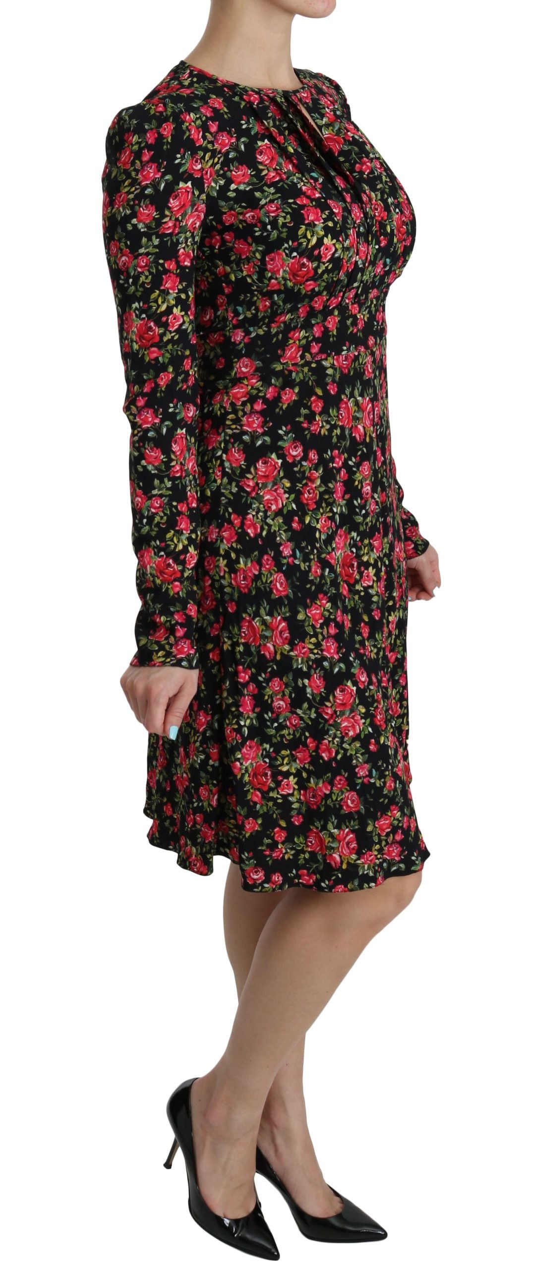 Robe Dolce & Gabbana A-Line fleurs noires