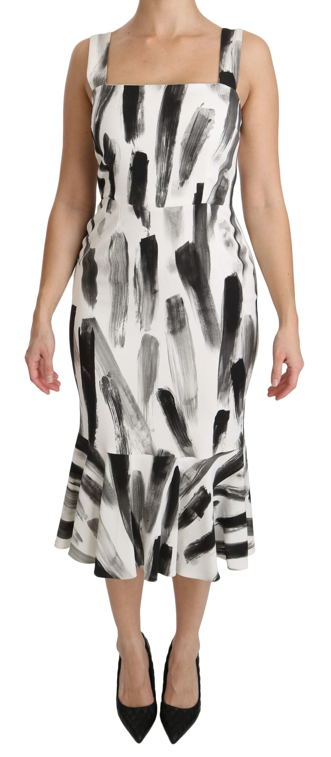 Robe Dolce & Gabbana Sheath midi blanc noir