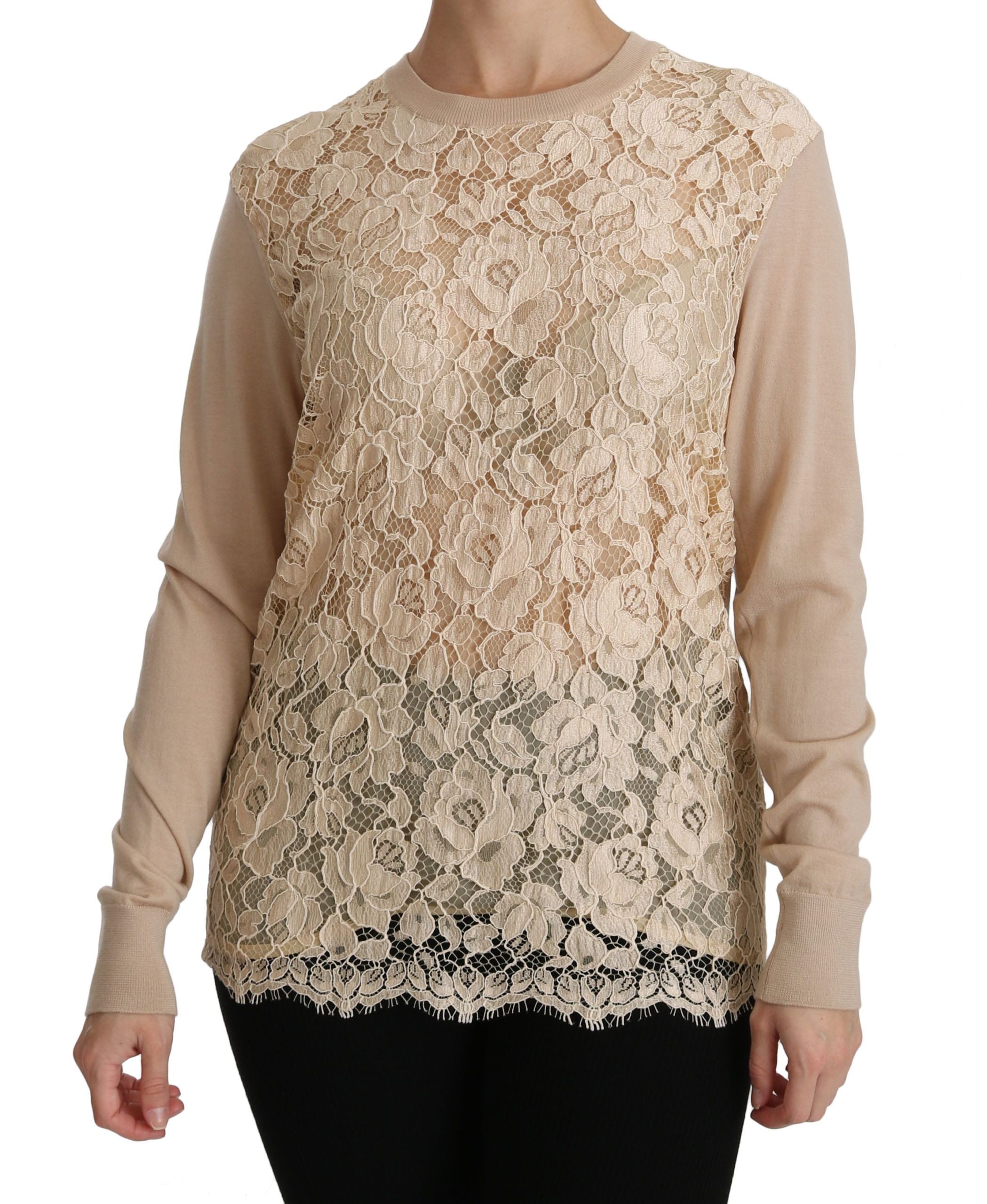 Blouse Dolce & Gabbana beige en dentelle