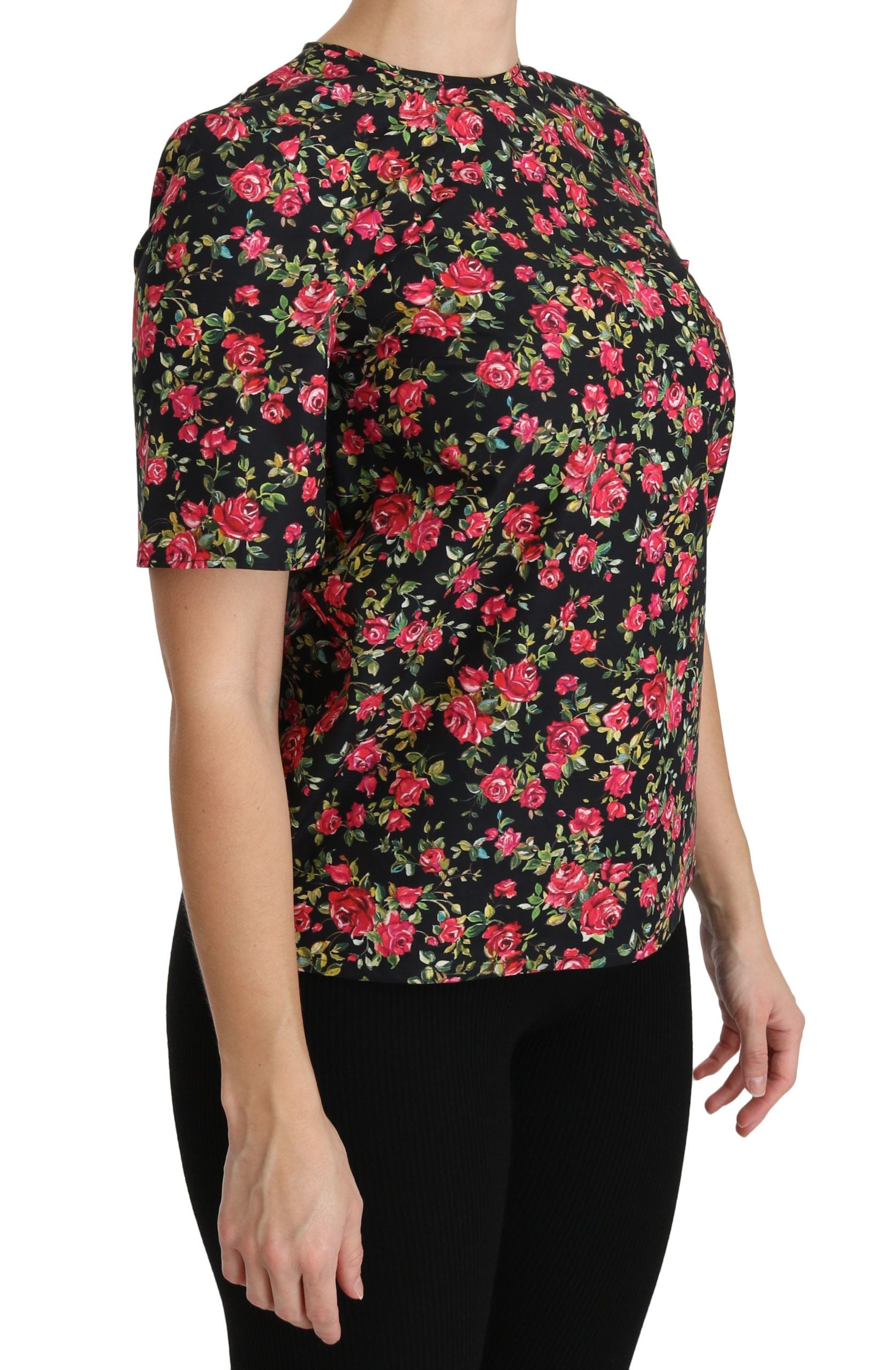 Blouse Dolce & Gabbana noire fleurs