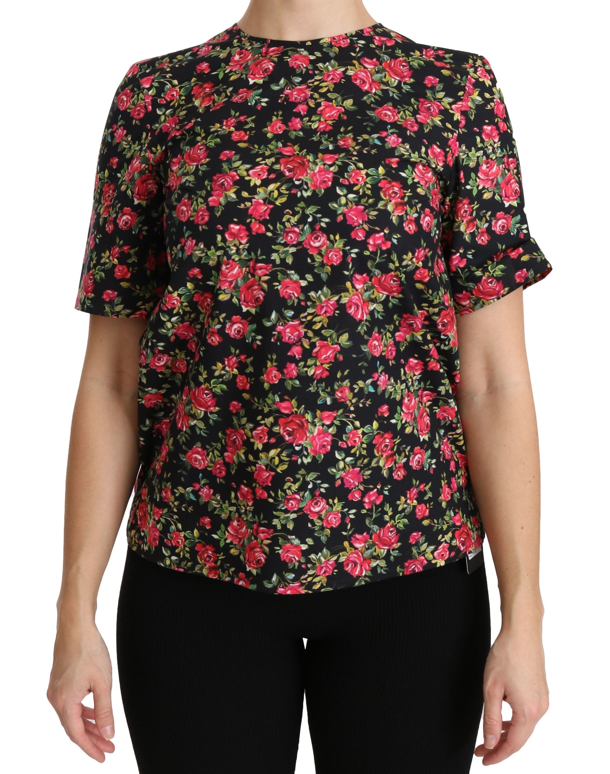 Blouse Dolce & Gabbana noire fleurs