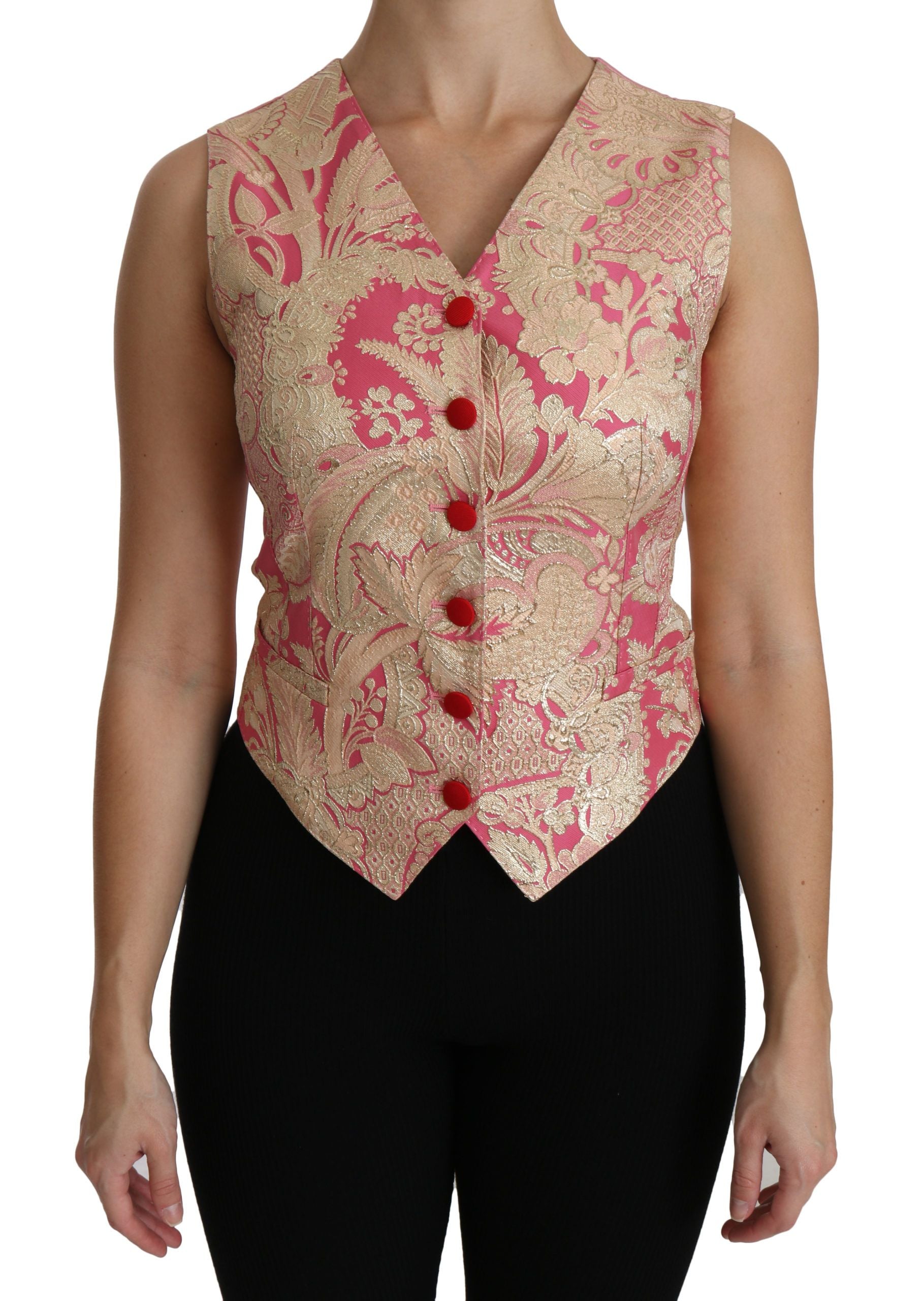 Veste Dolce & Gabbana brocard rose et or