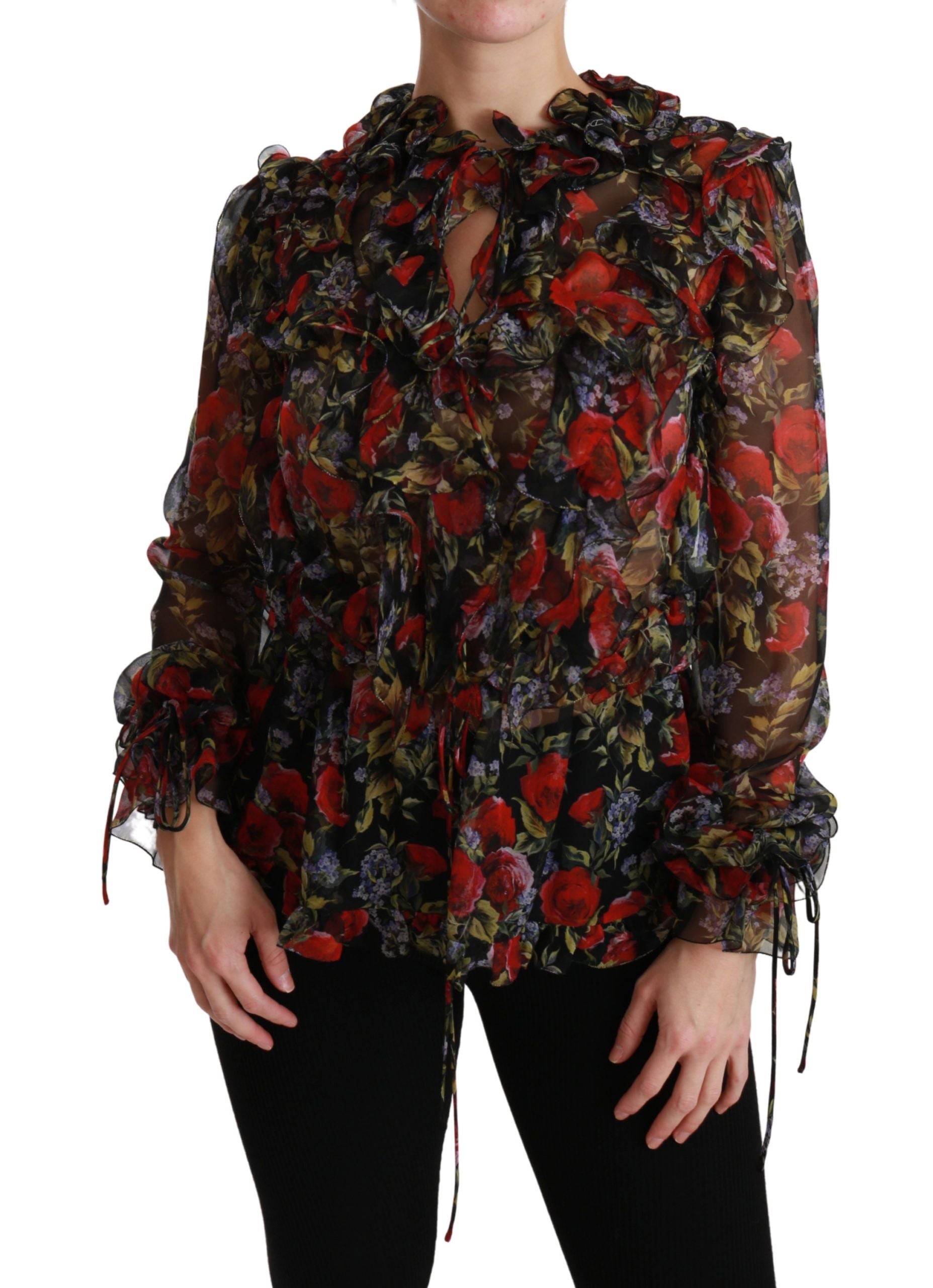 Blouse Dolce & Gabbana à fleurs noires