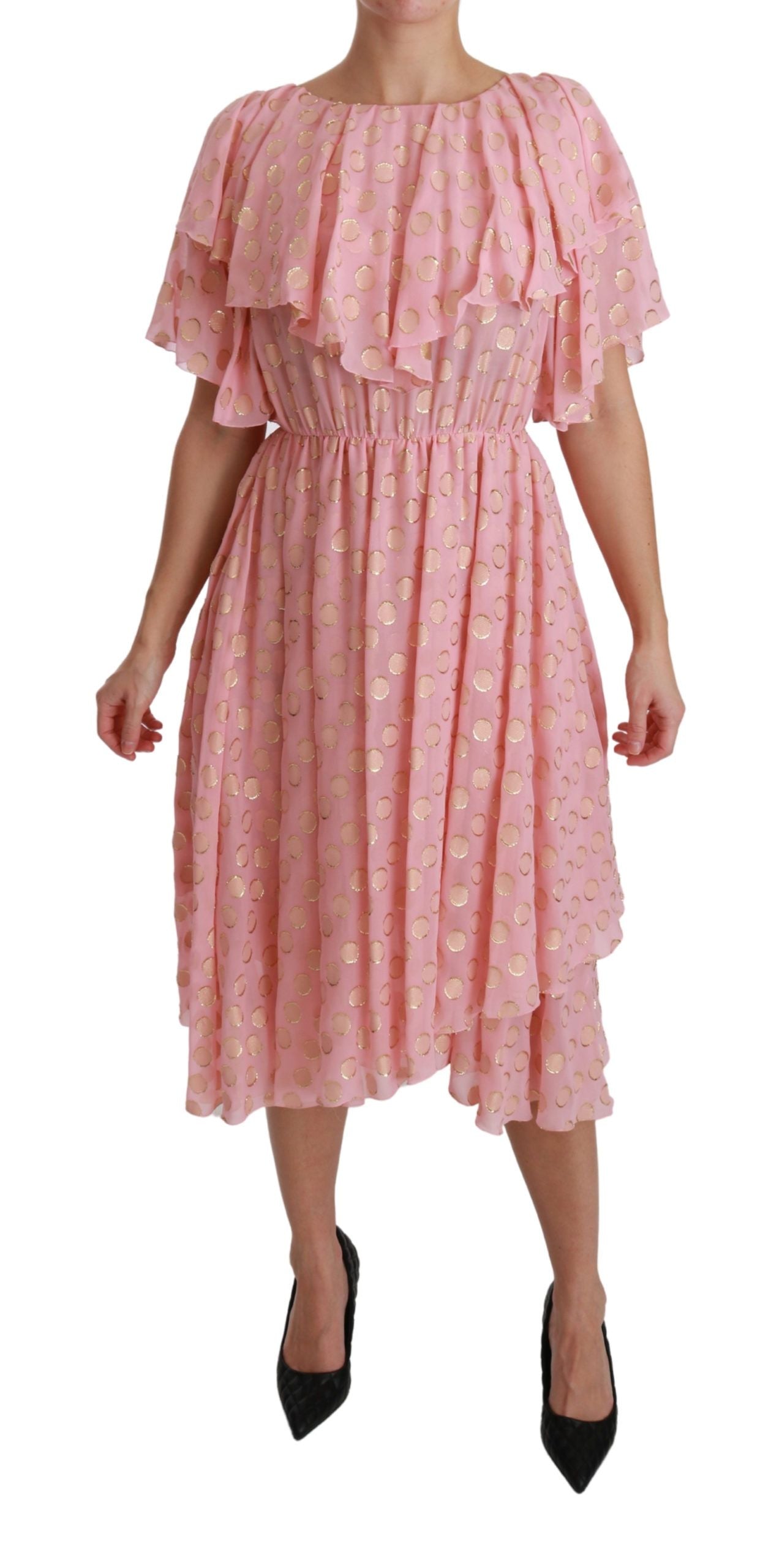 Robe Dolce & Gabbana midi rose à pois