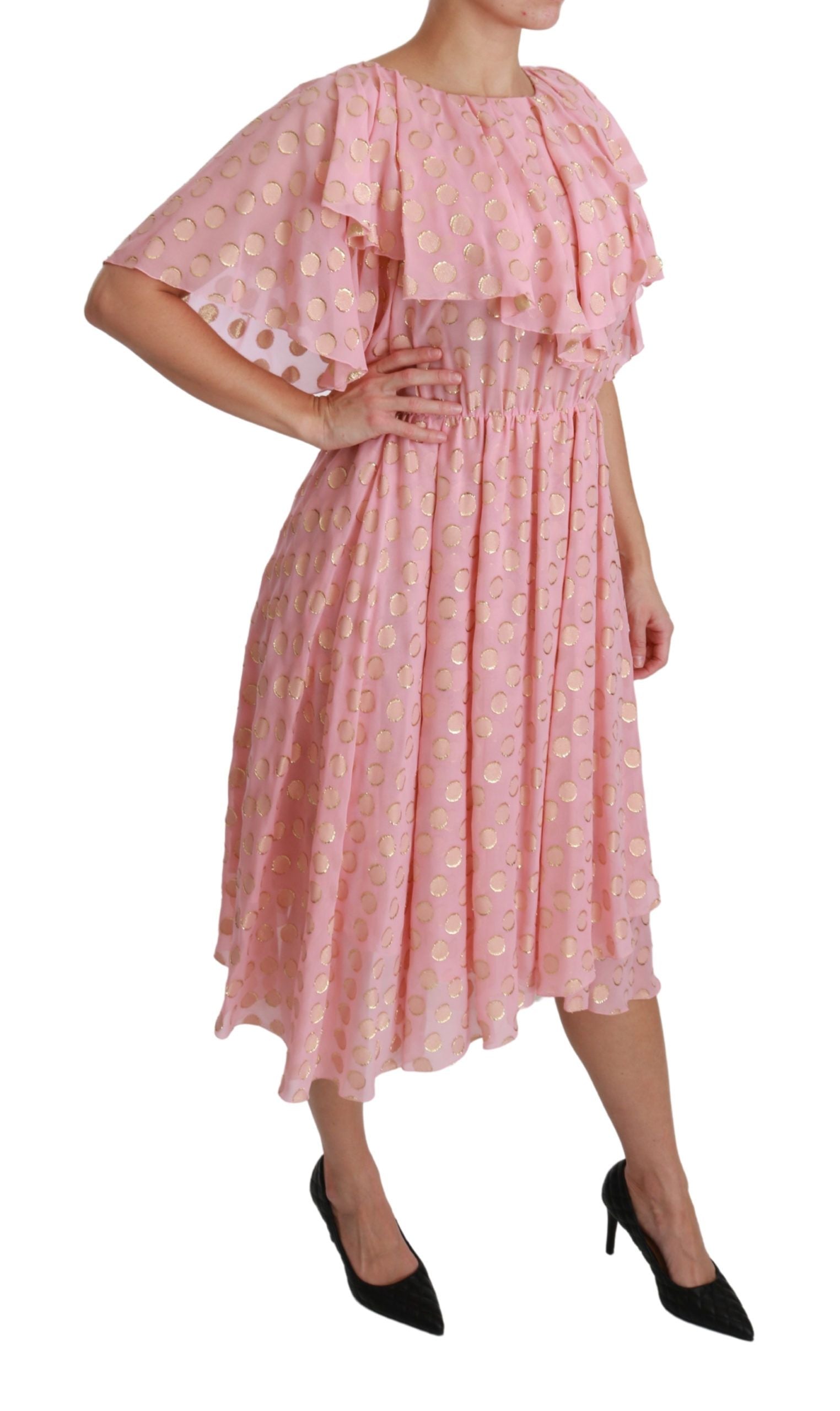 Robe Dolce & Gabbana midi rose à pois