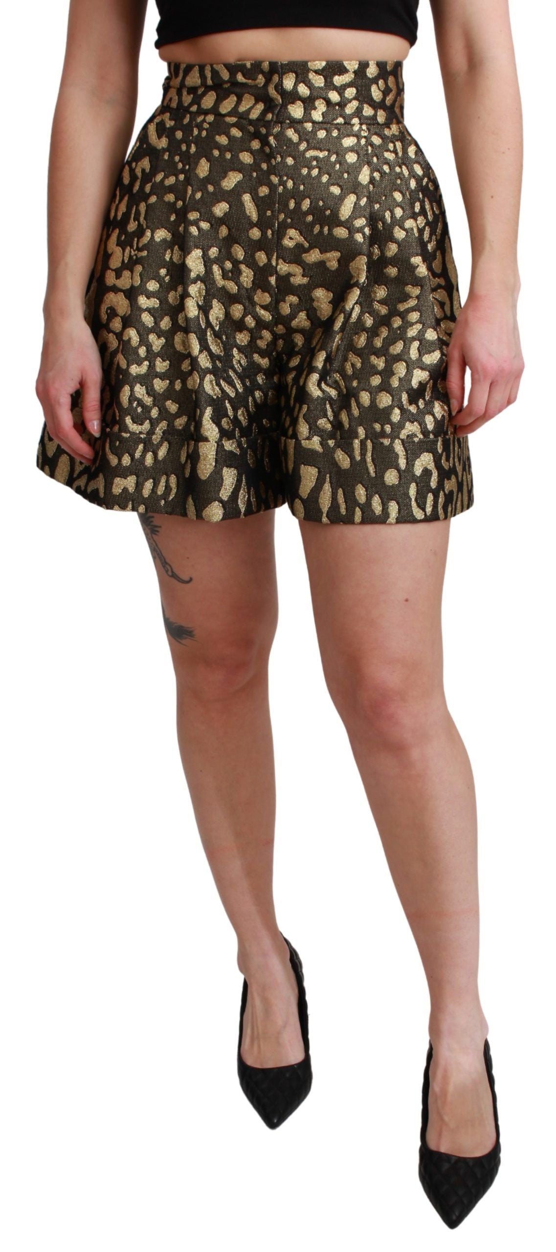 Short Dolce & Gabbana haute taille noir et or