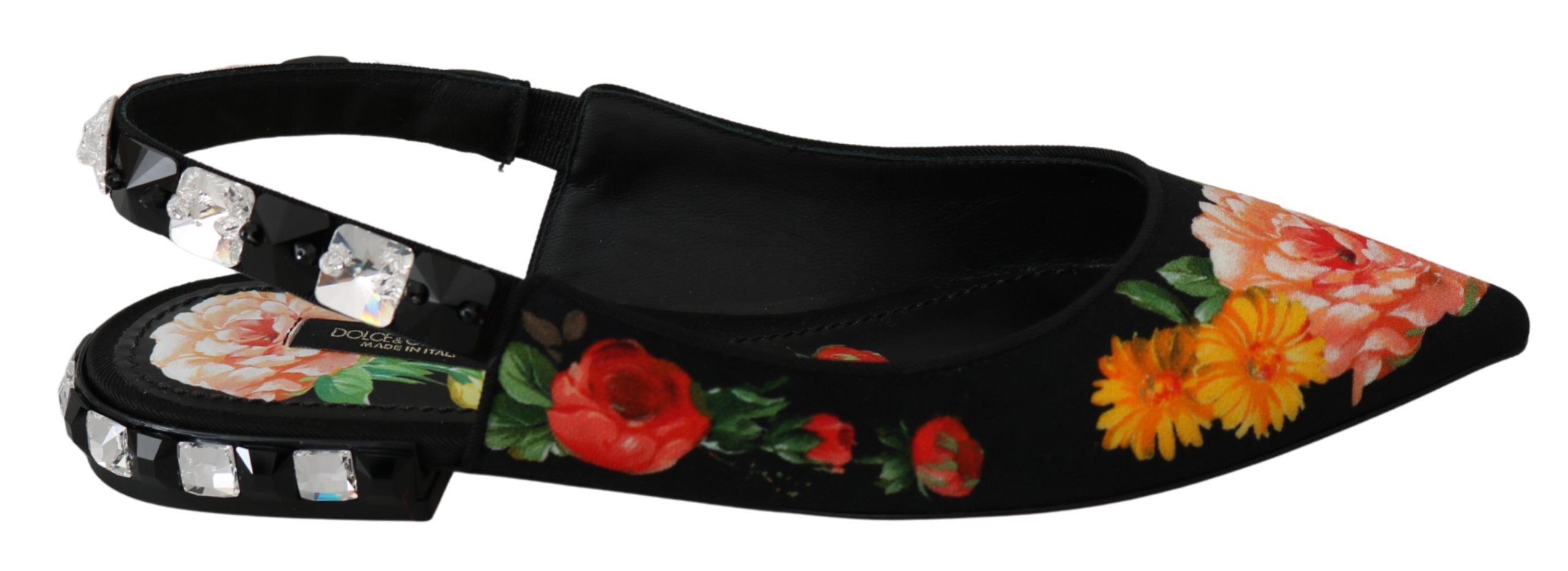 Ballerines Dolce & Gabbana noires fleuries
