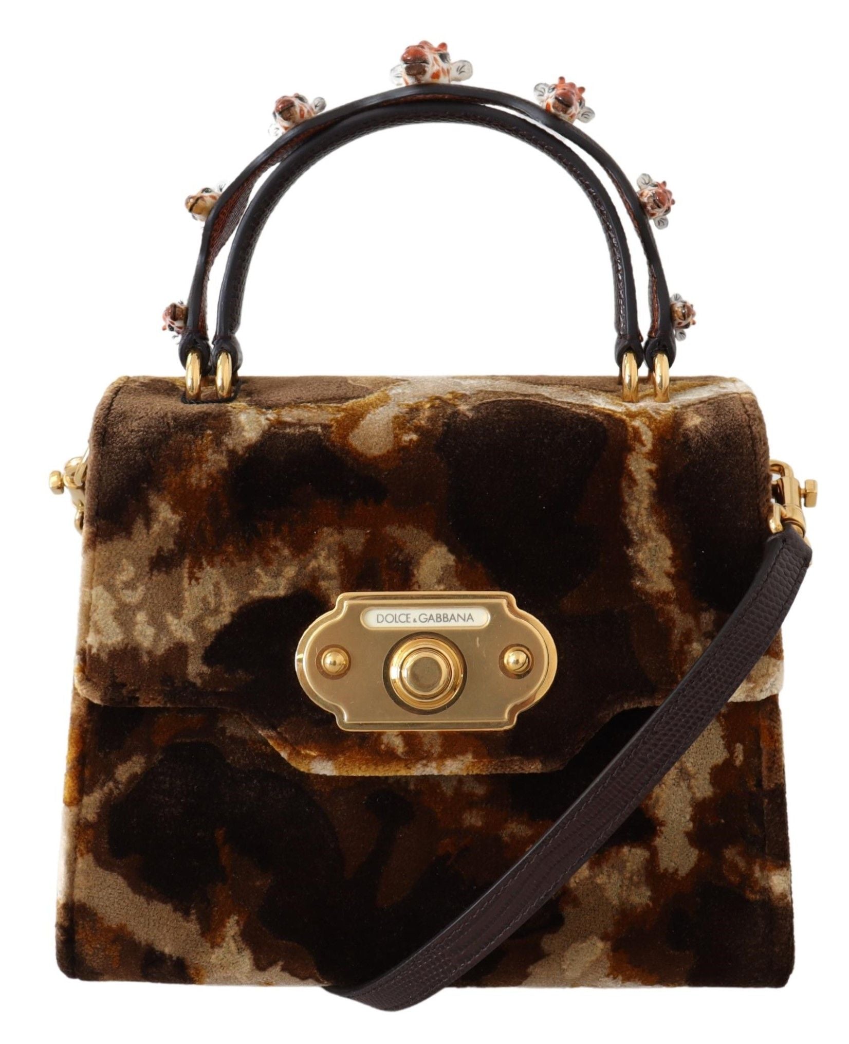 Sac bandoulière Dolce & Gabbana WELCOME brown giraffe