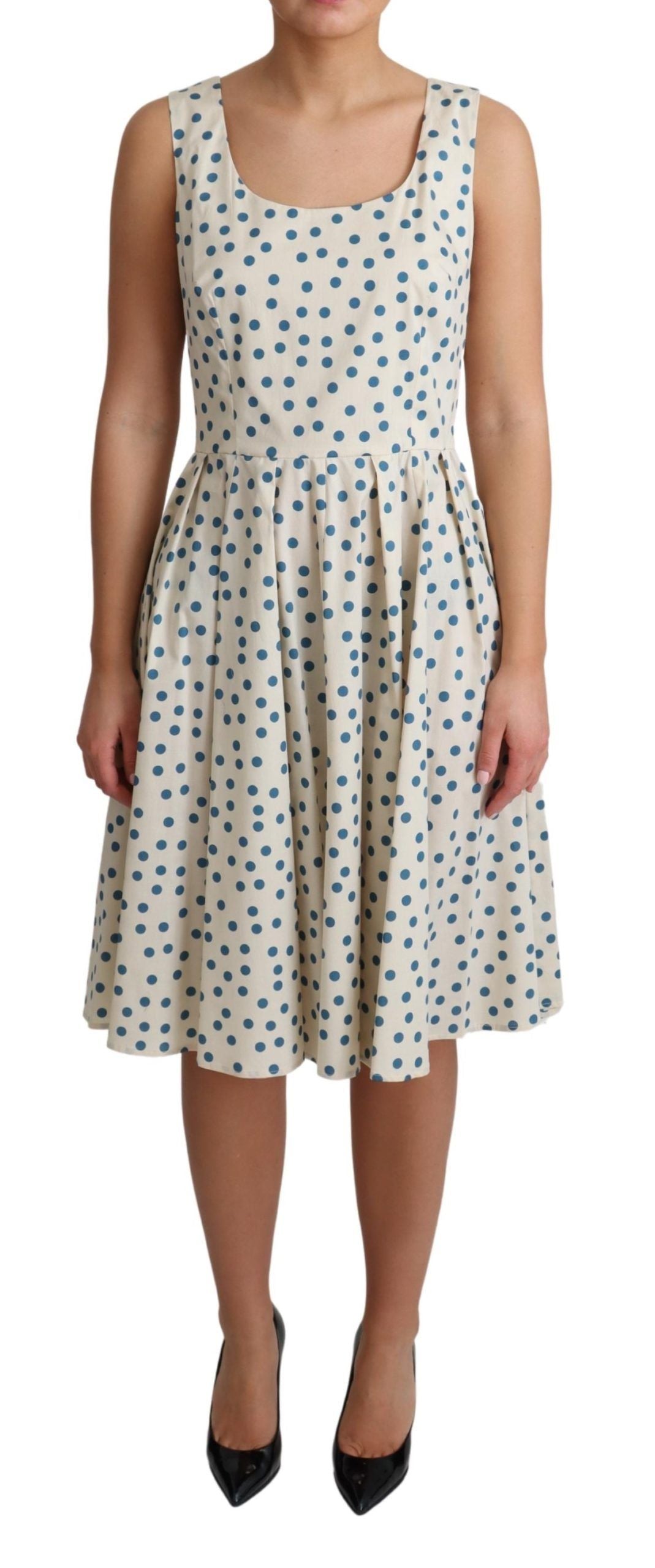 Robe Dolce & Gabbana A-Line beige à pois