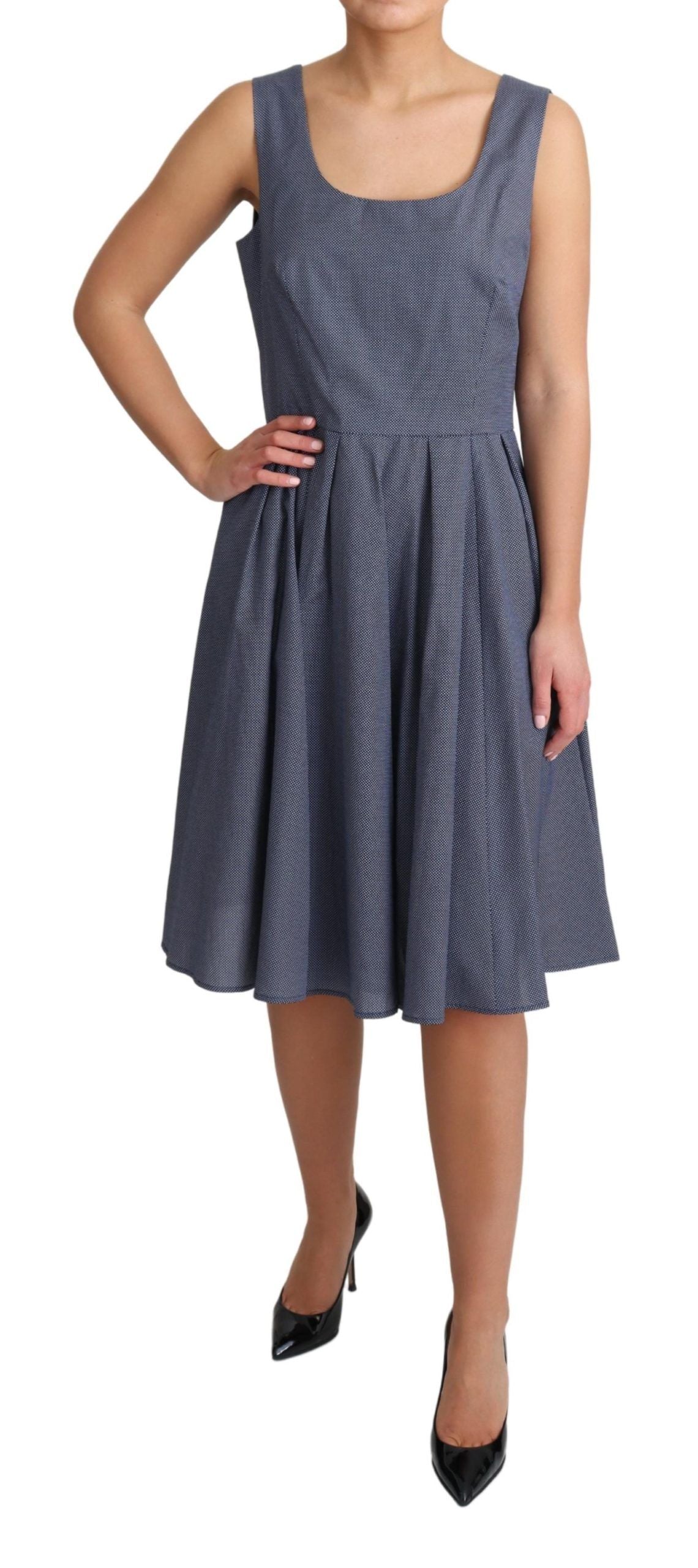 Robe Dolce & Gabbana A-line bleue à pois