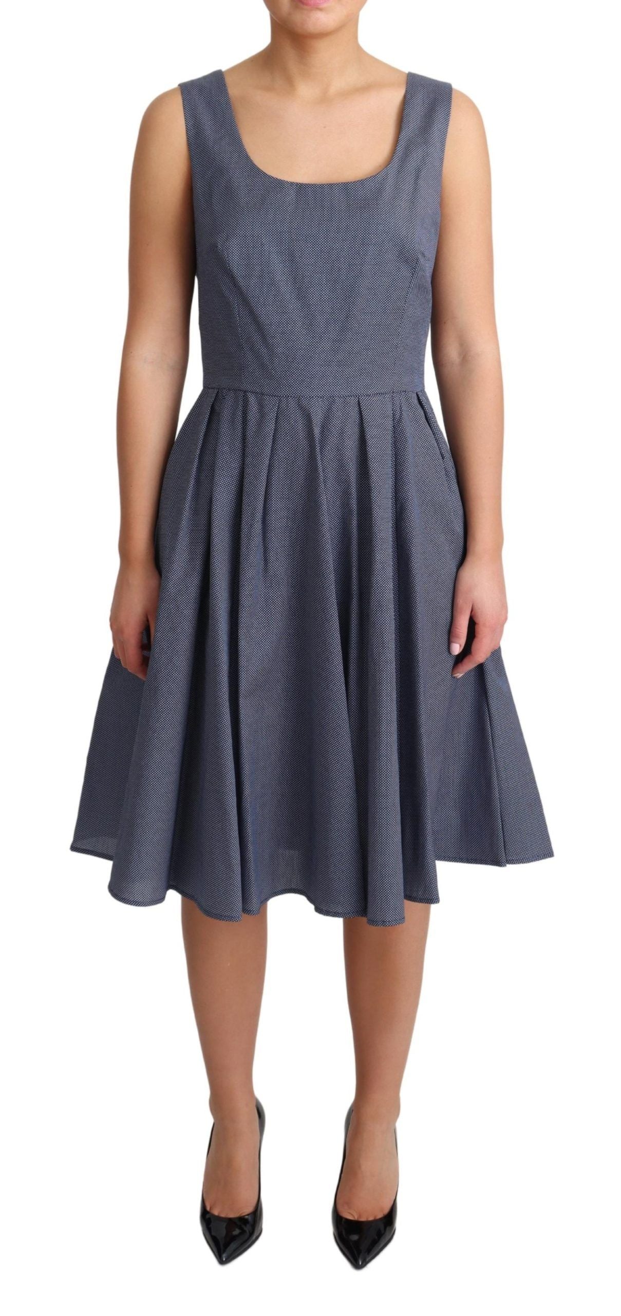 Robe Dolce & Gabbana A-line bleue à pois