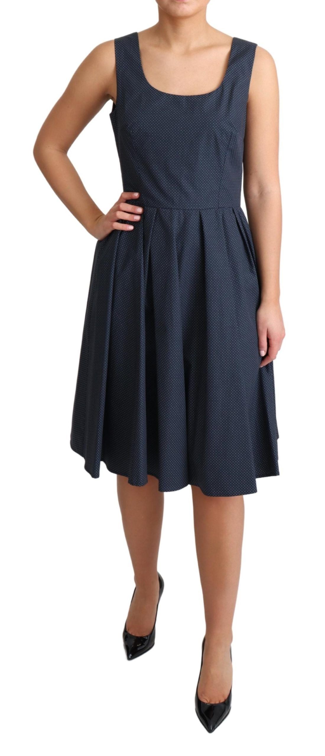 Robe Dolce & Gabbana A-line bleue à pois