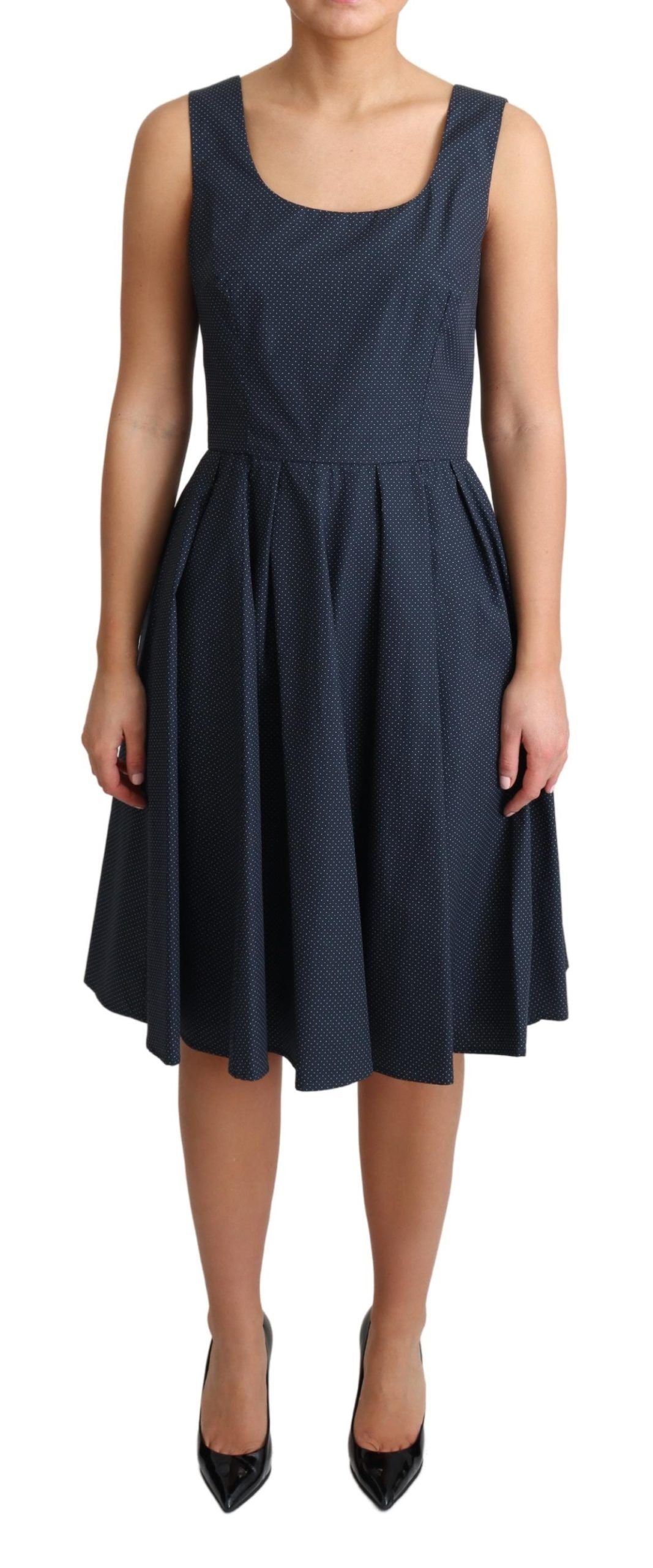 Robe Dolce & Gabbana A-line bleue à pois