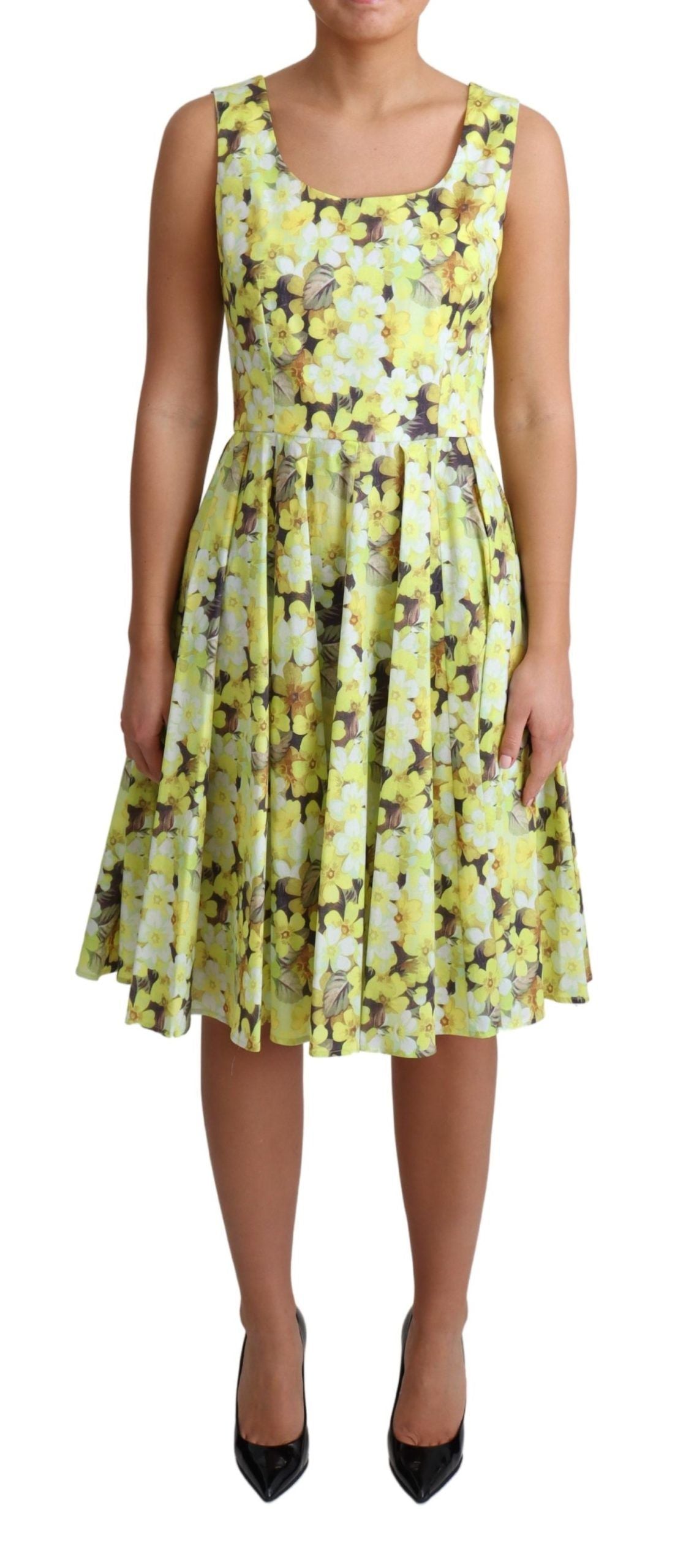 Robe Dolce & Gabbana jaune à fleurs