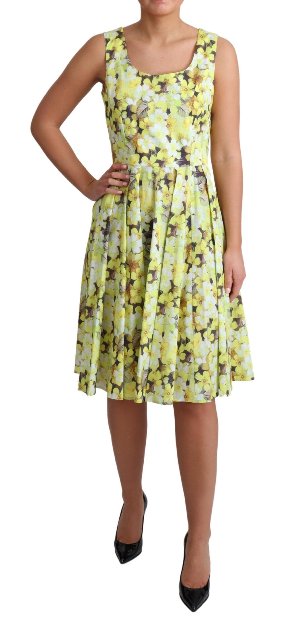 Robe Dolce & Gabbana jaune à fleurs