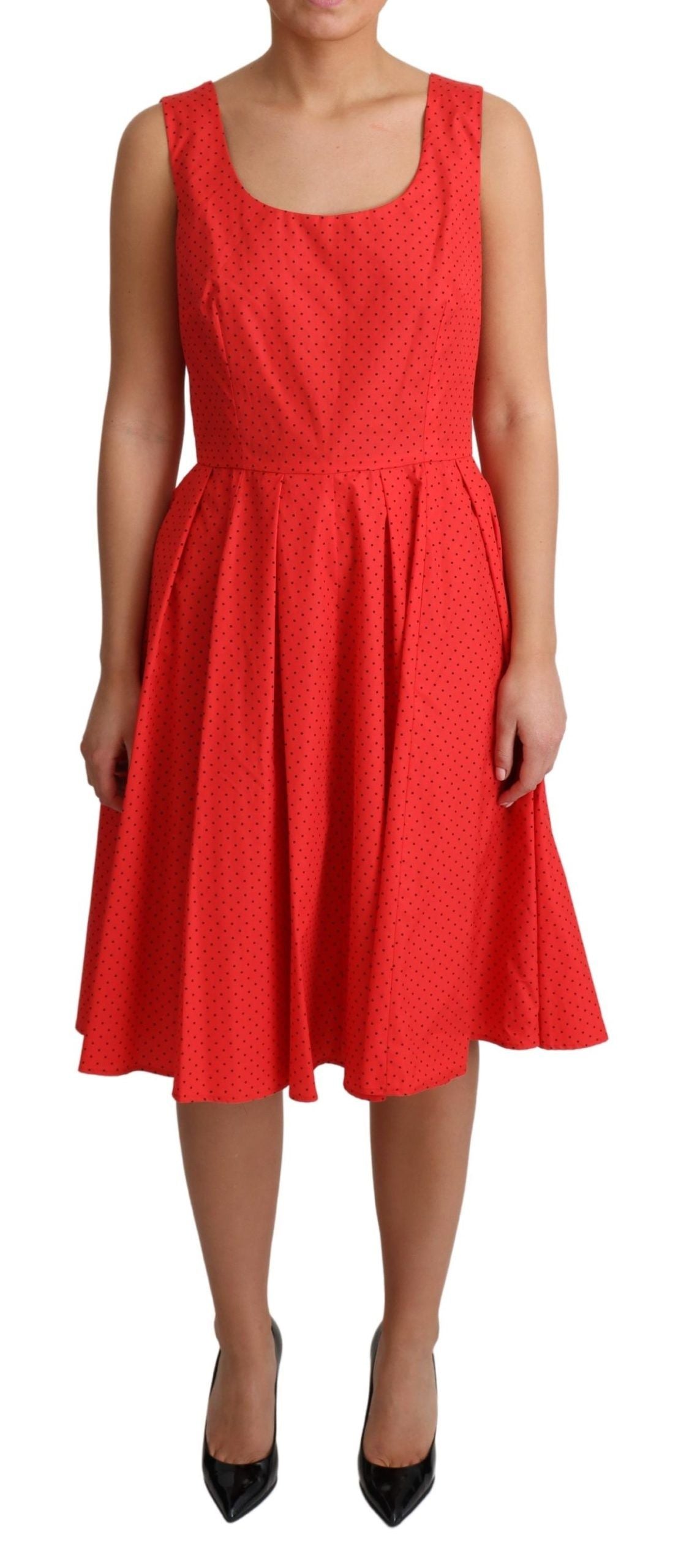 Robe Dolce & Gabbana A-line rouge à pois