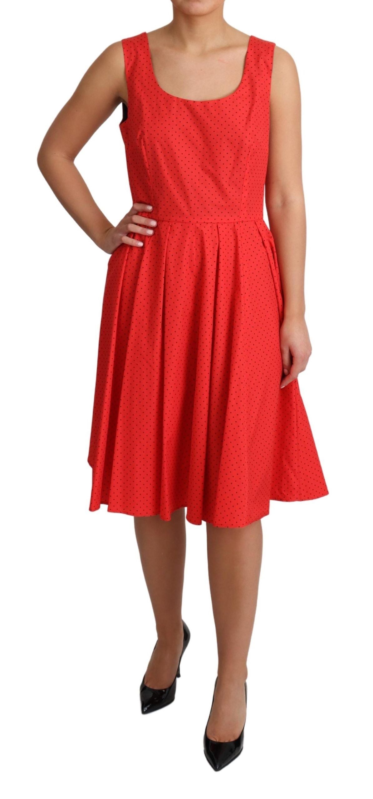Robe Dolce & Gabbana A-line rouge à pois