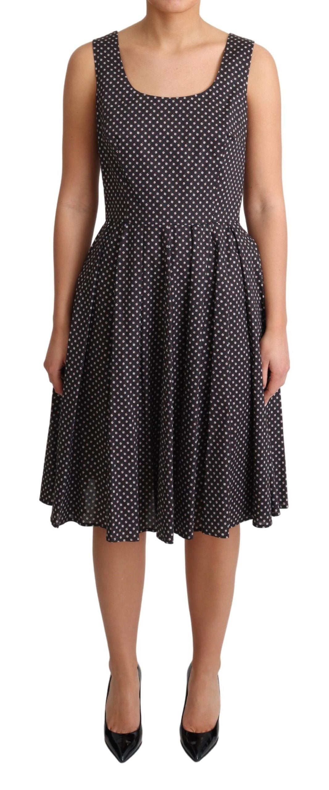 Robe Dolce & Gabbana A-line fleurs noires