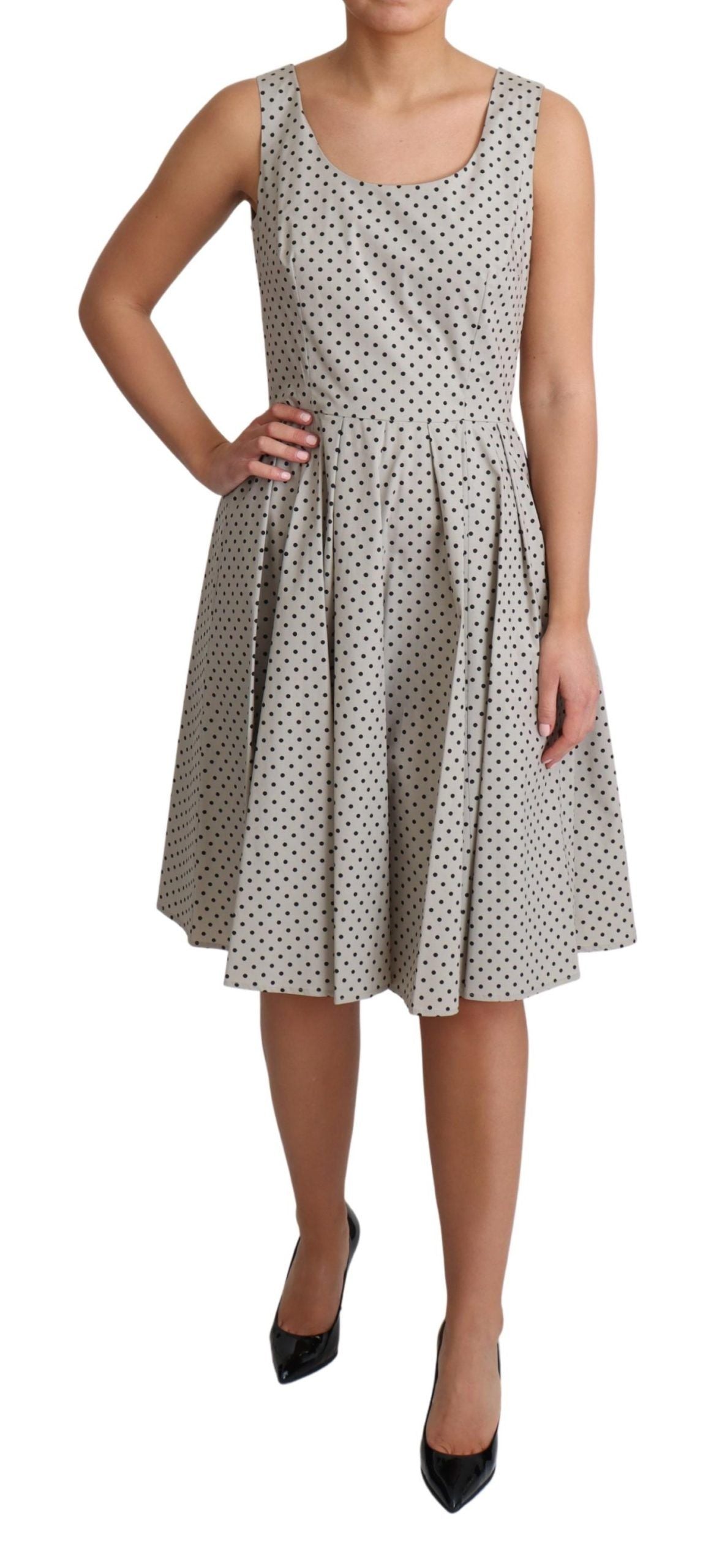 Robe Dolce & Gabbana A-line beige à pois