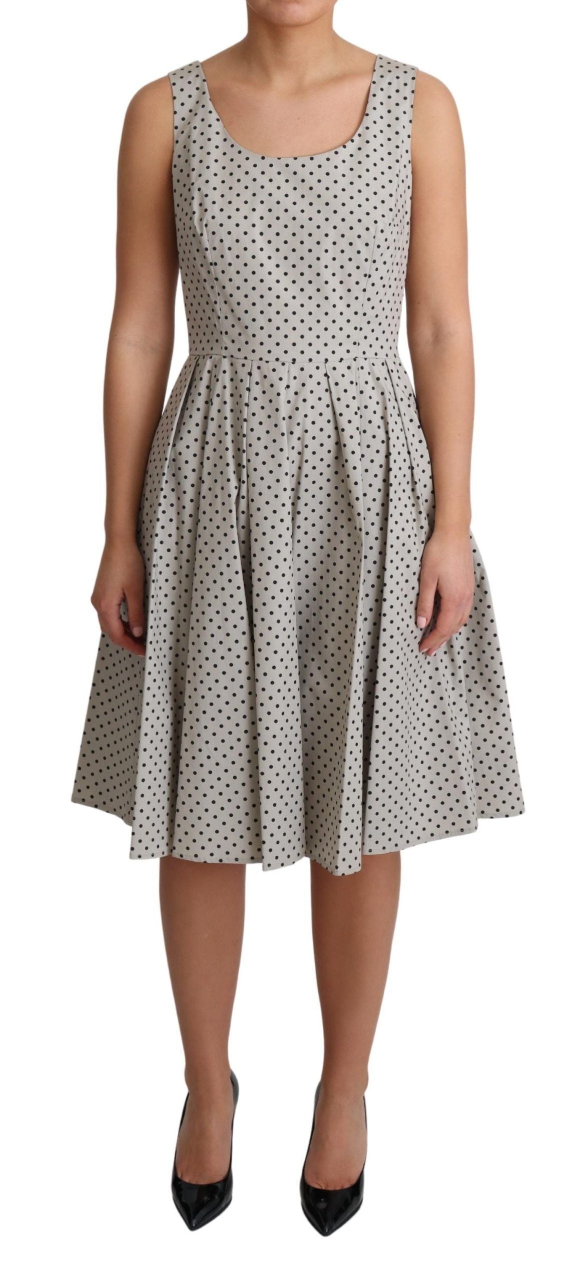 Robe Dolce & Gabbana A-line beige à pois