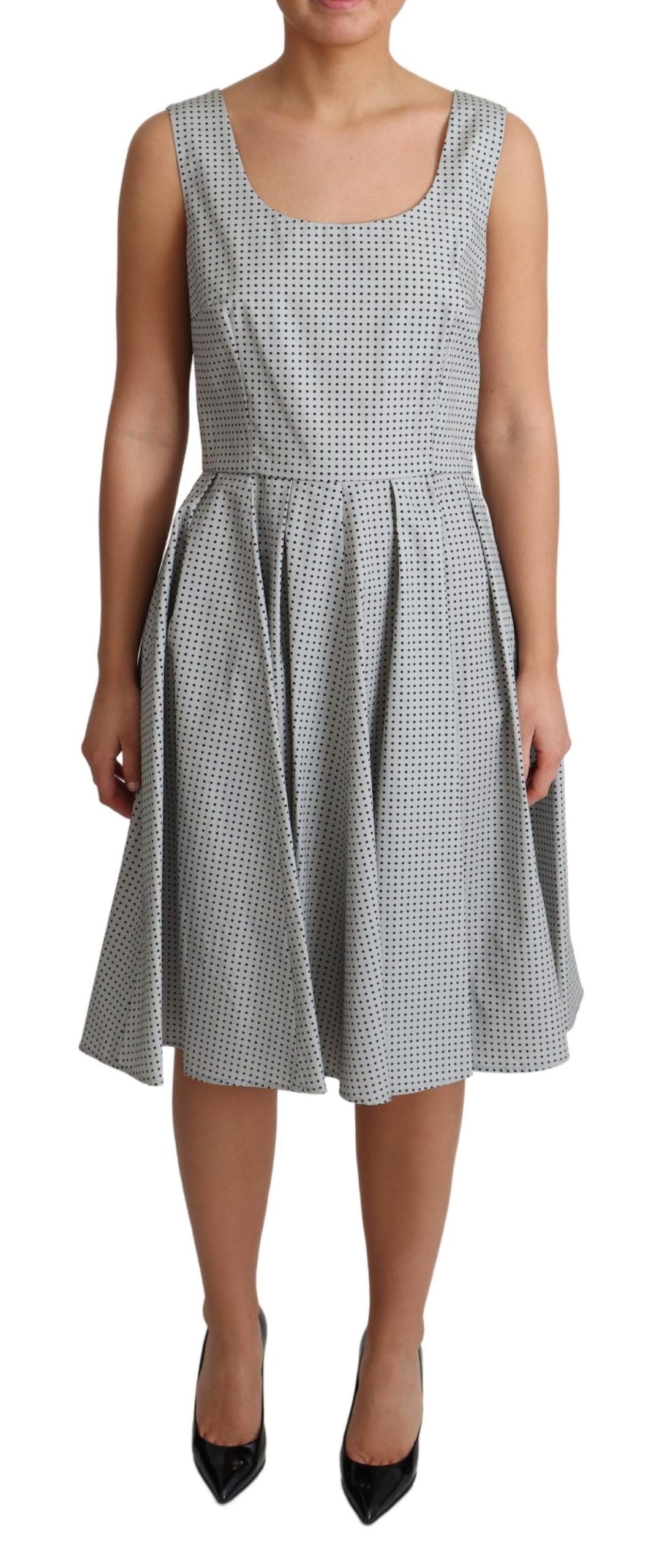 Robe Dolce & Gabbana A-line grise à pois
