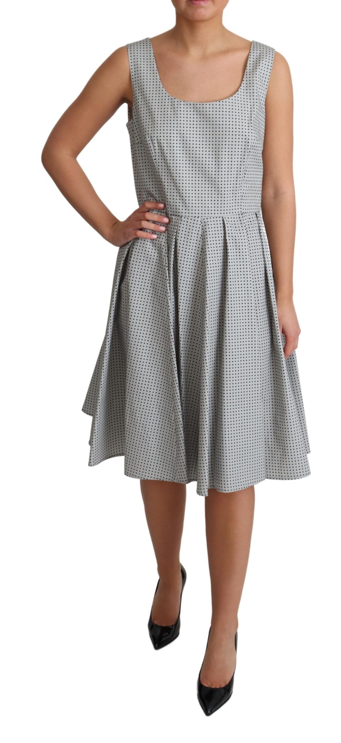 Robe Dolce & Gabbana A-line grise à pois