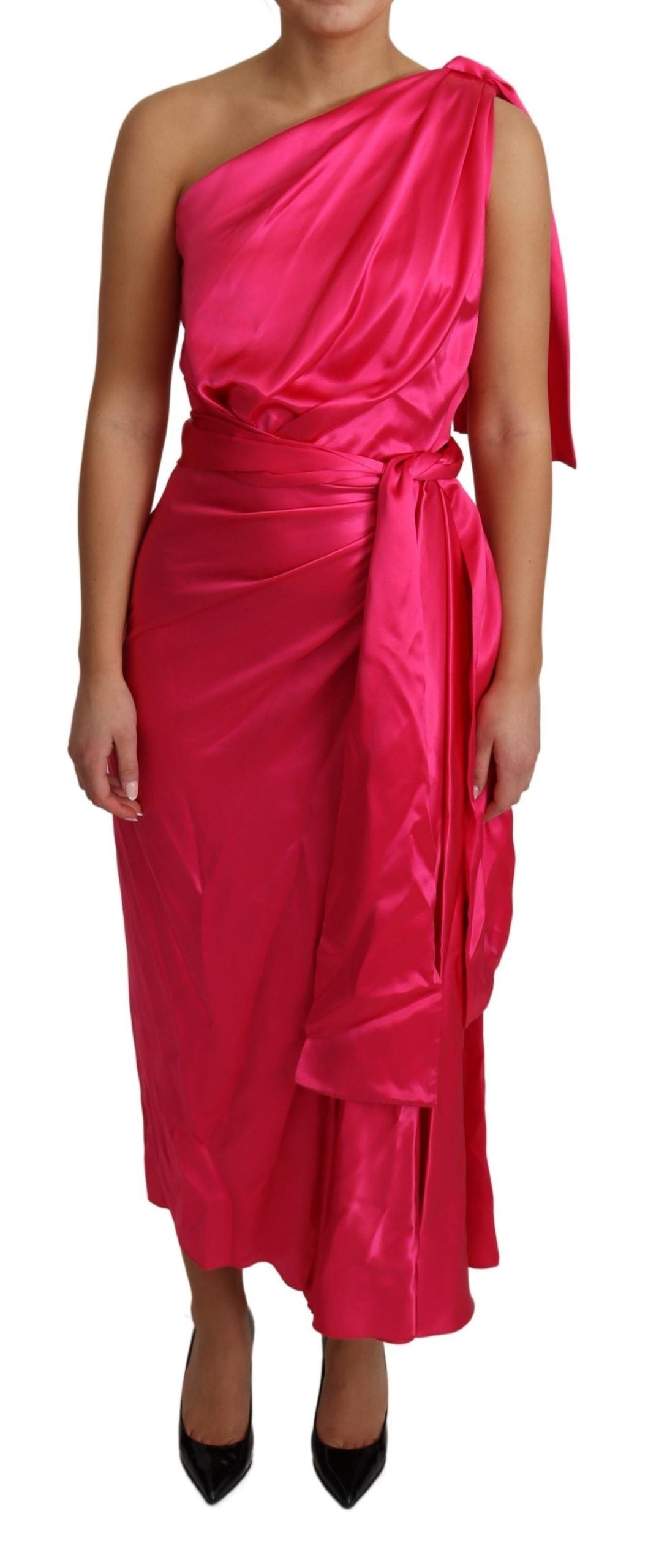 Robe DOLCE & GABBANA One Shoulder fuchsia