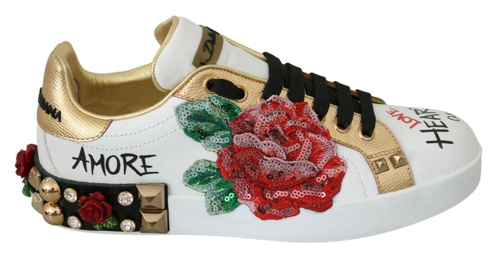 Baskets Dolce & Gabbana blanches et dorées