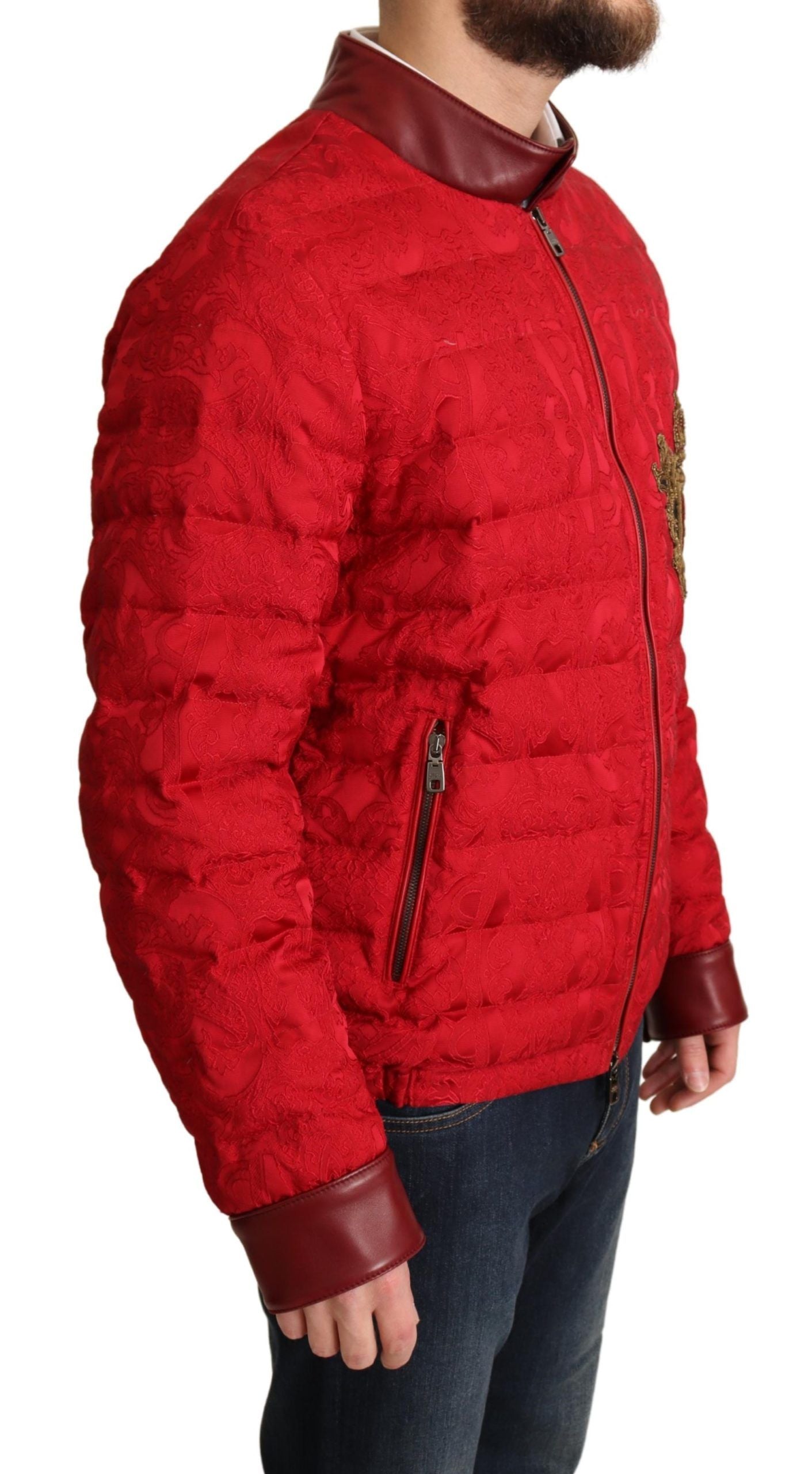 Veste DOLCE & GABBANA Bomber rouge et or