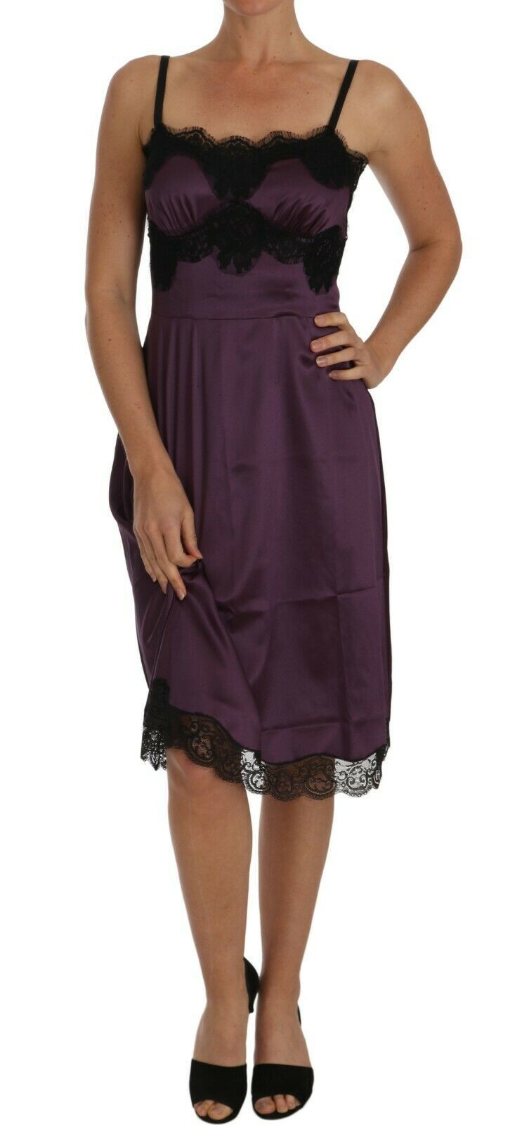 Robe Dolce & Gabbana A-line violet et noir