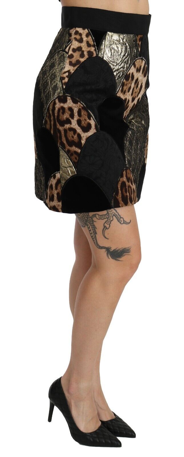 Jupe Dolce & Gabbana haute taille imprimé léopard multicolore