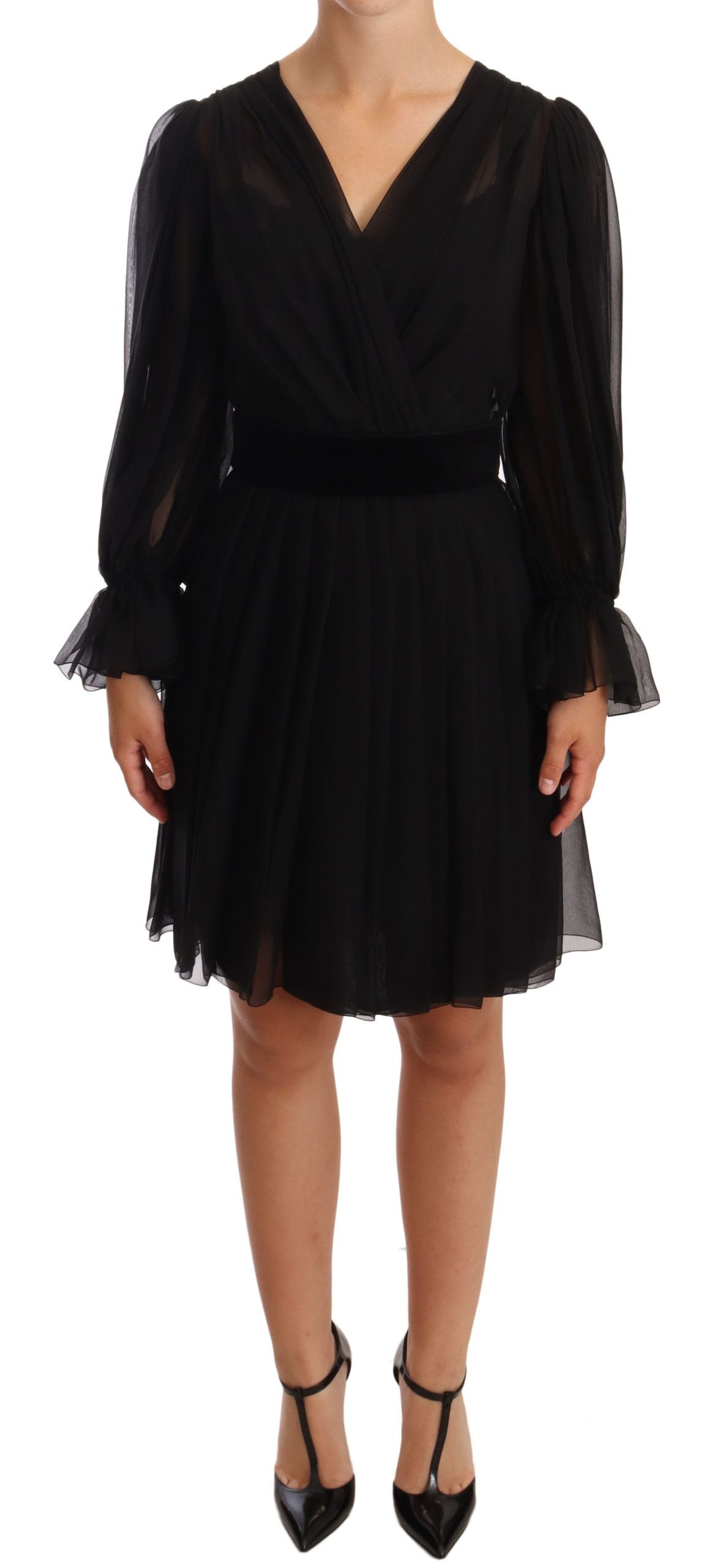 Robe Dolce & Gabbana V-neck noire