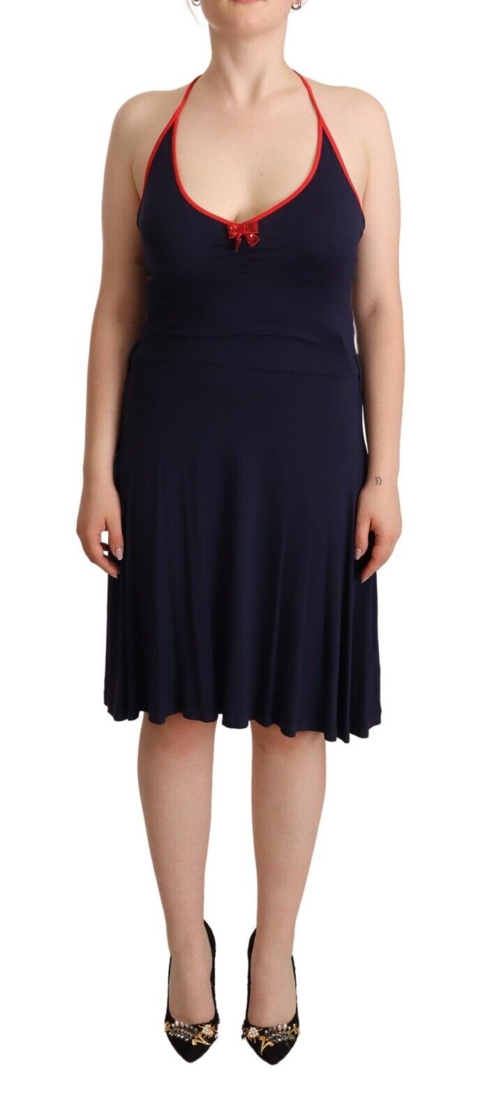 Robe midi RoccaBarocco bleue navy