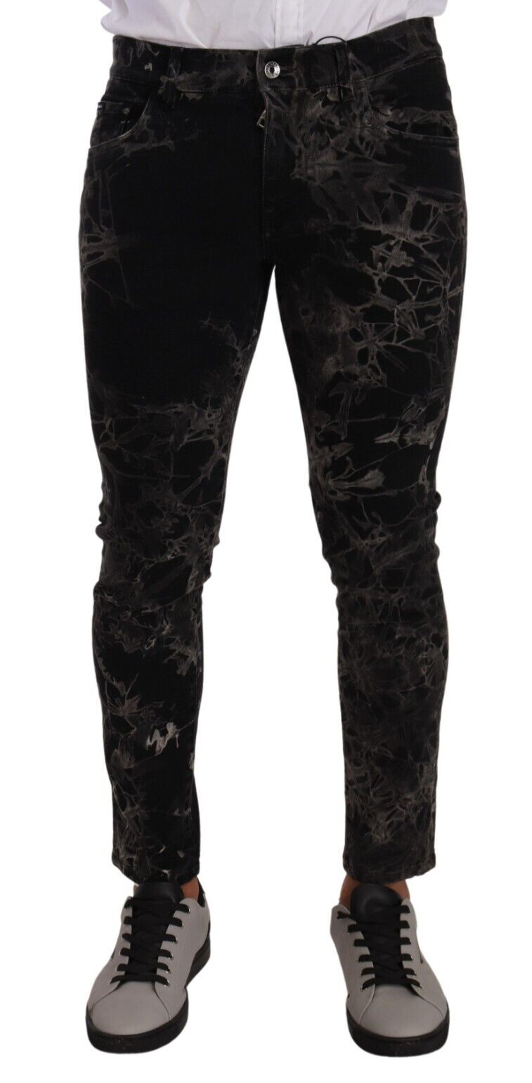 Jeans Dolce & Gabbana noirs à motifs