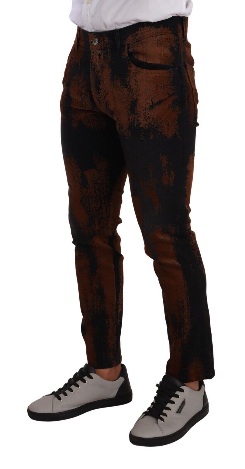 Jean skinny Dolce & Gabbana tie-dye noir brun