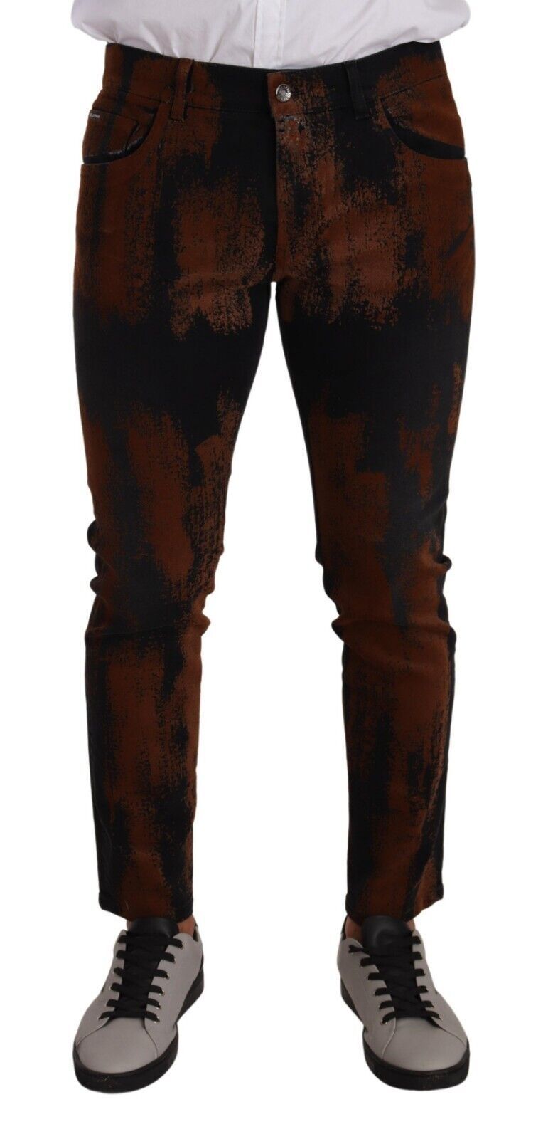 Jean skinny Dolce & Gabbana tie-dye noir brun