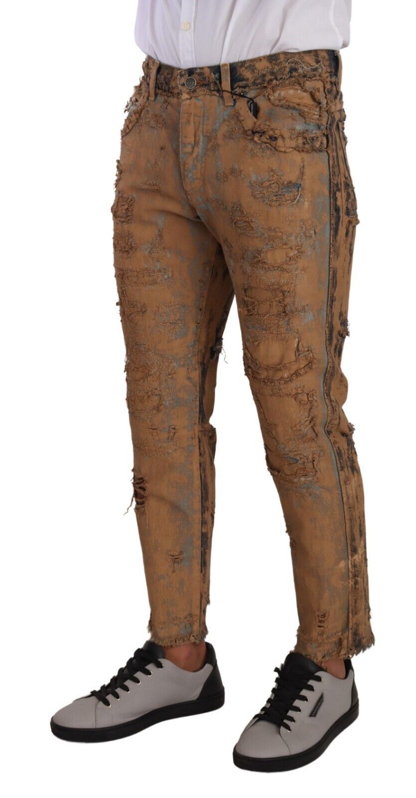 Jeans Dolce & Gabbana distressed marron