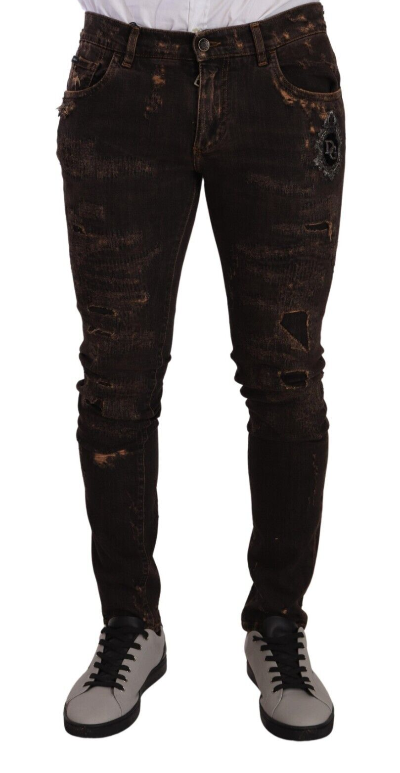 Jean DOLCE & GABBANA skinny marron foncé