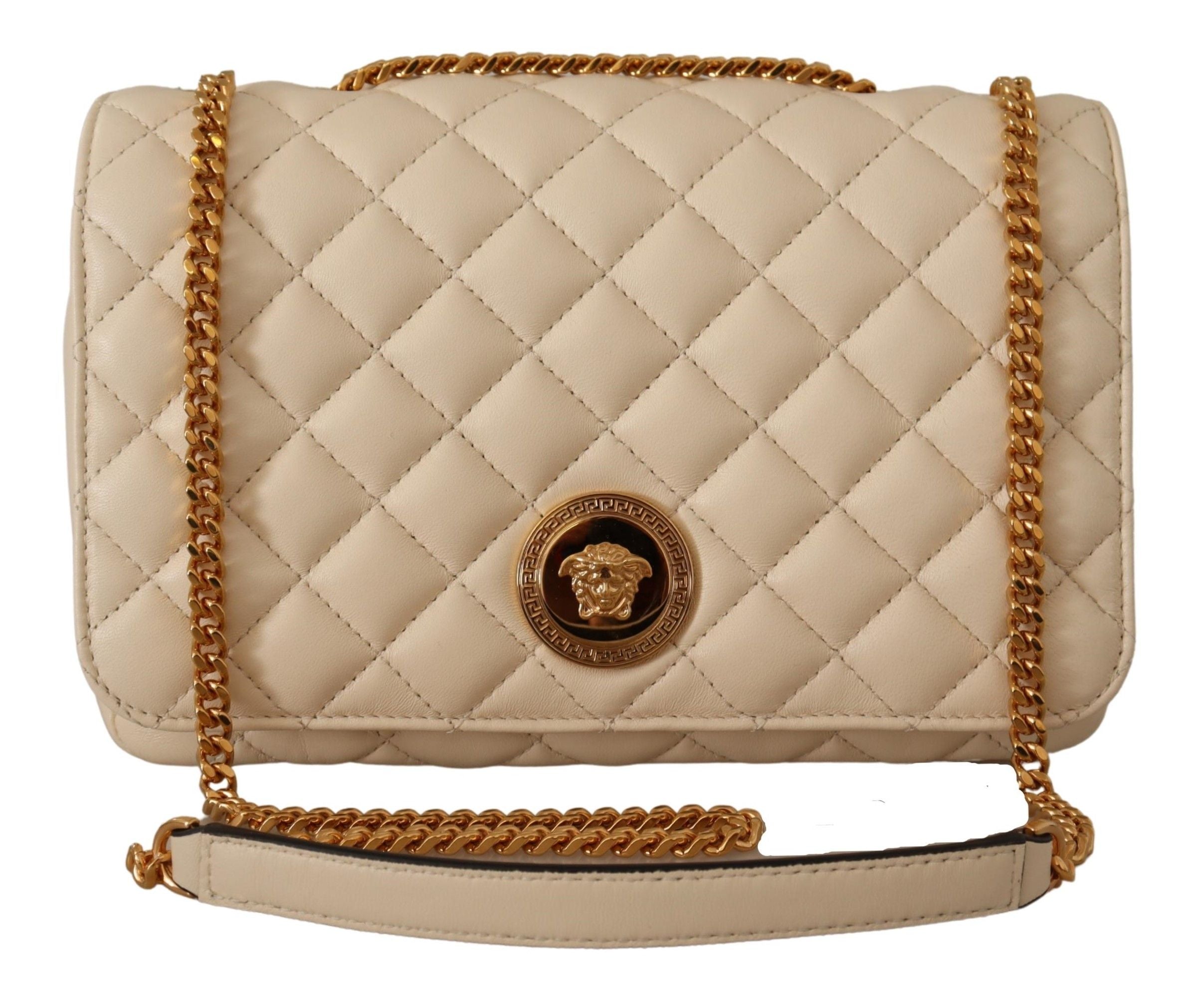 Sac porté épaule Versace doré blanc