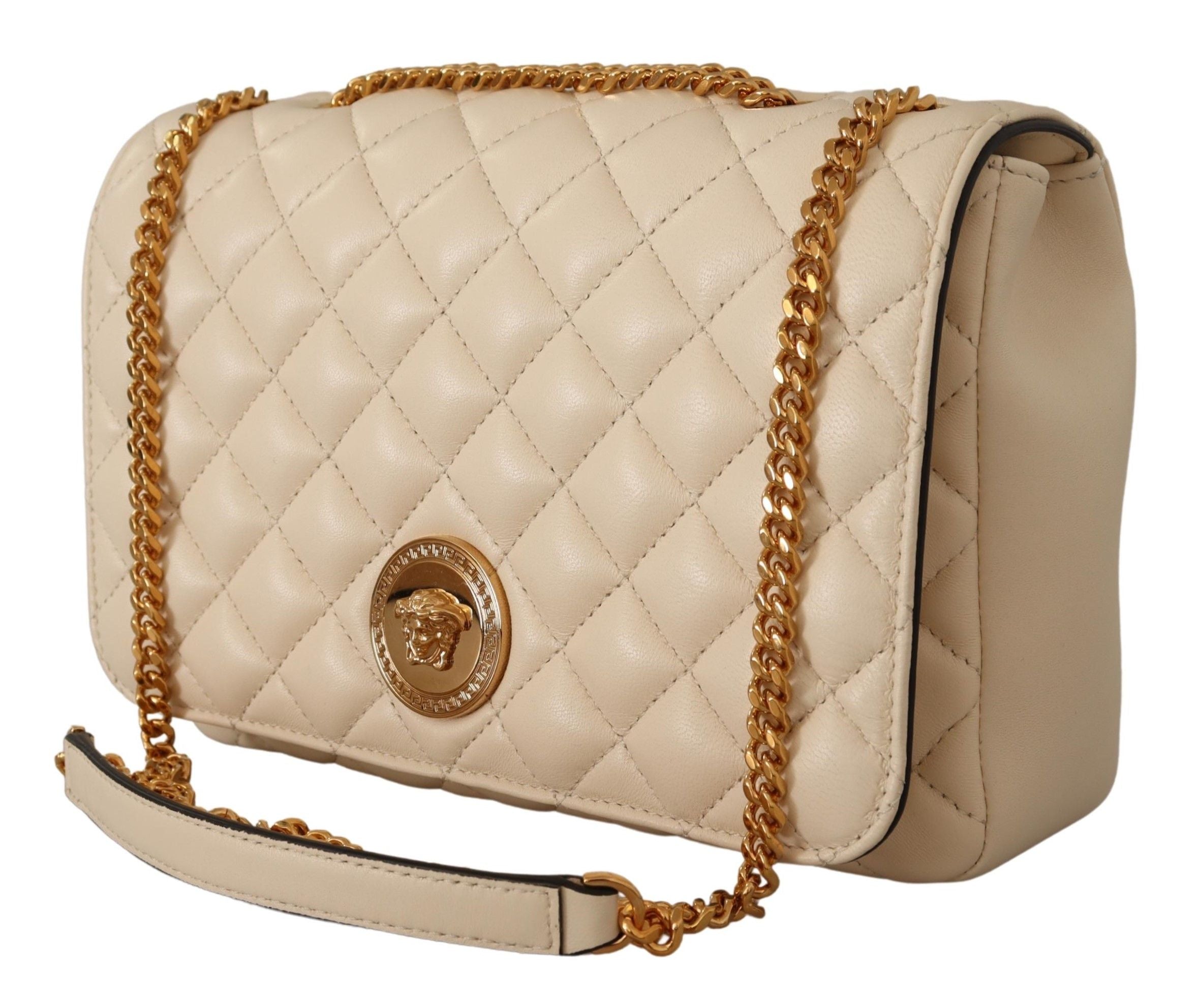 Sac porté épaule Versace doré blanc
