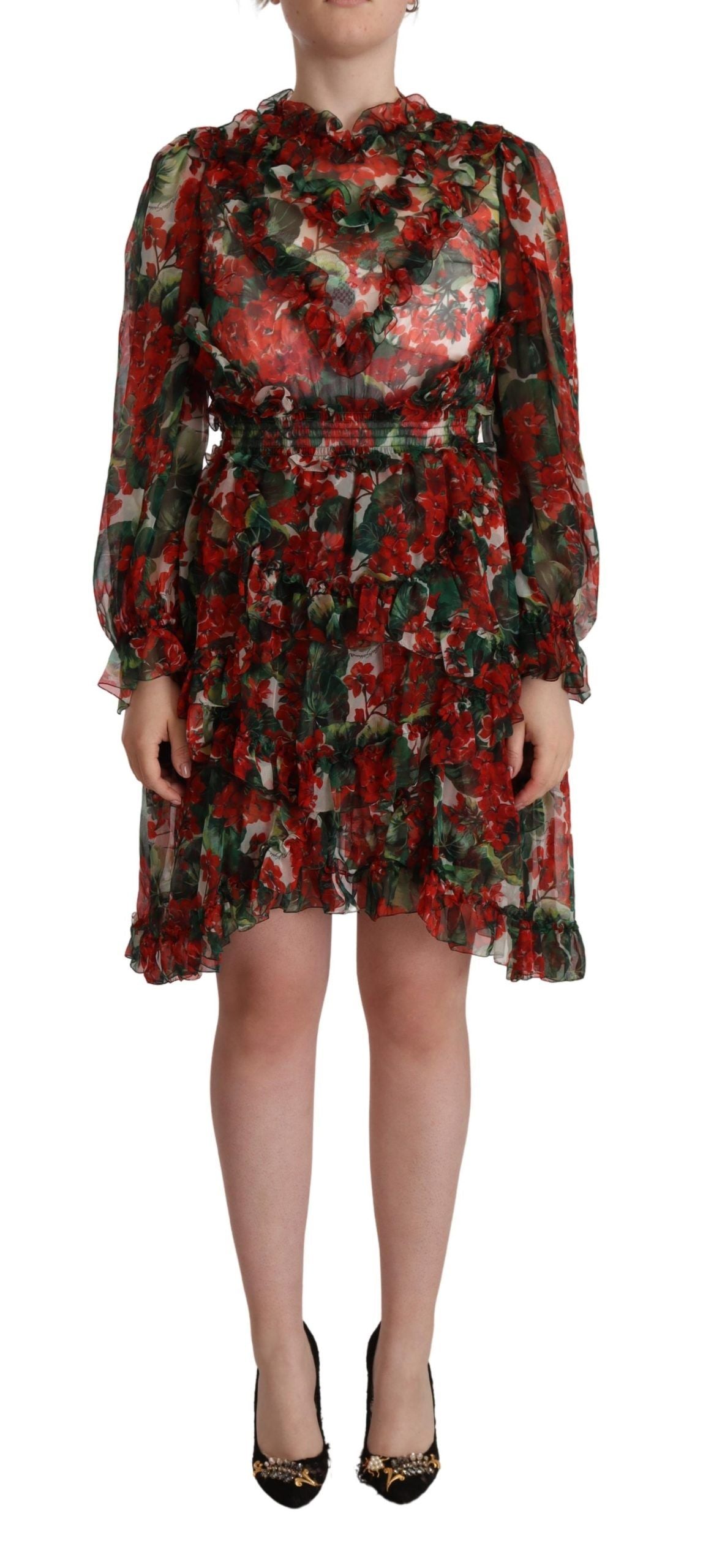 Robe Dolce & Gabbana Maxi rouge floral